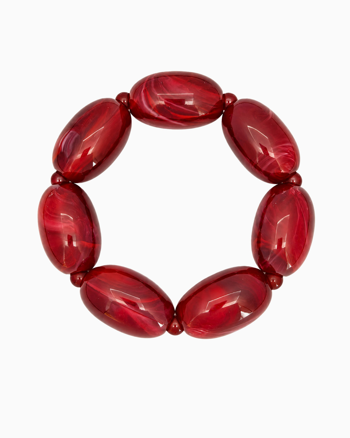Oval Marbled Bead Stretch Bracelet-2