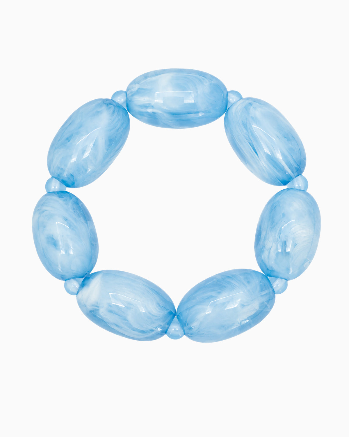 Oval Marbled Bead Stretch Bracelet-6