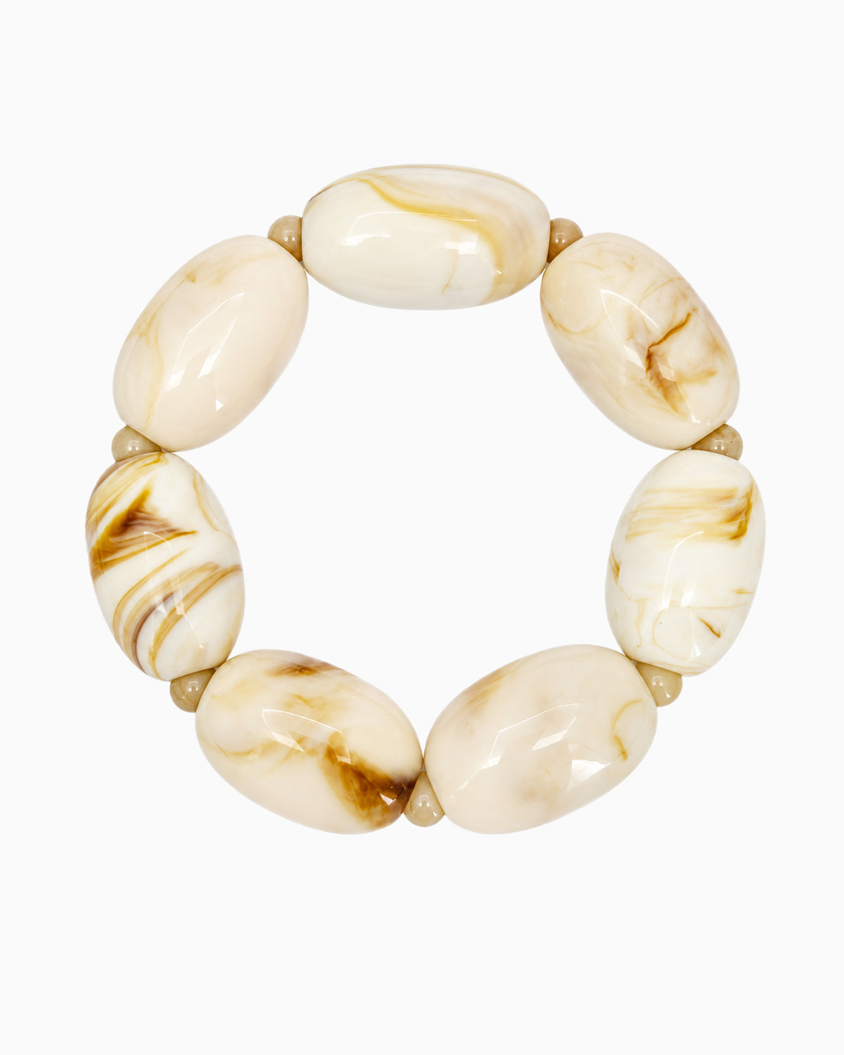Oval Marbled Bead Stretch Bracelet-5