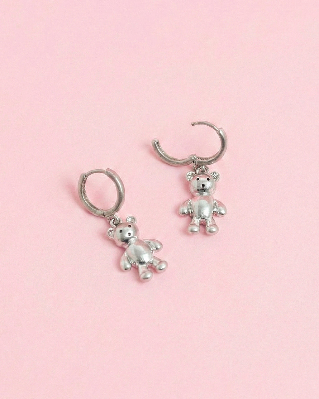 VIntage Teddy Bear Drop Huggie Earrings