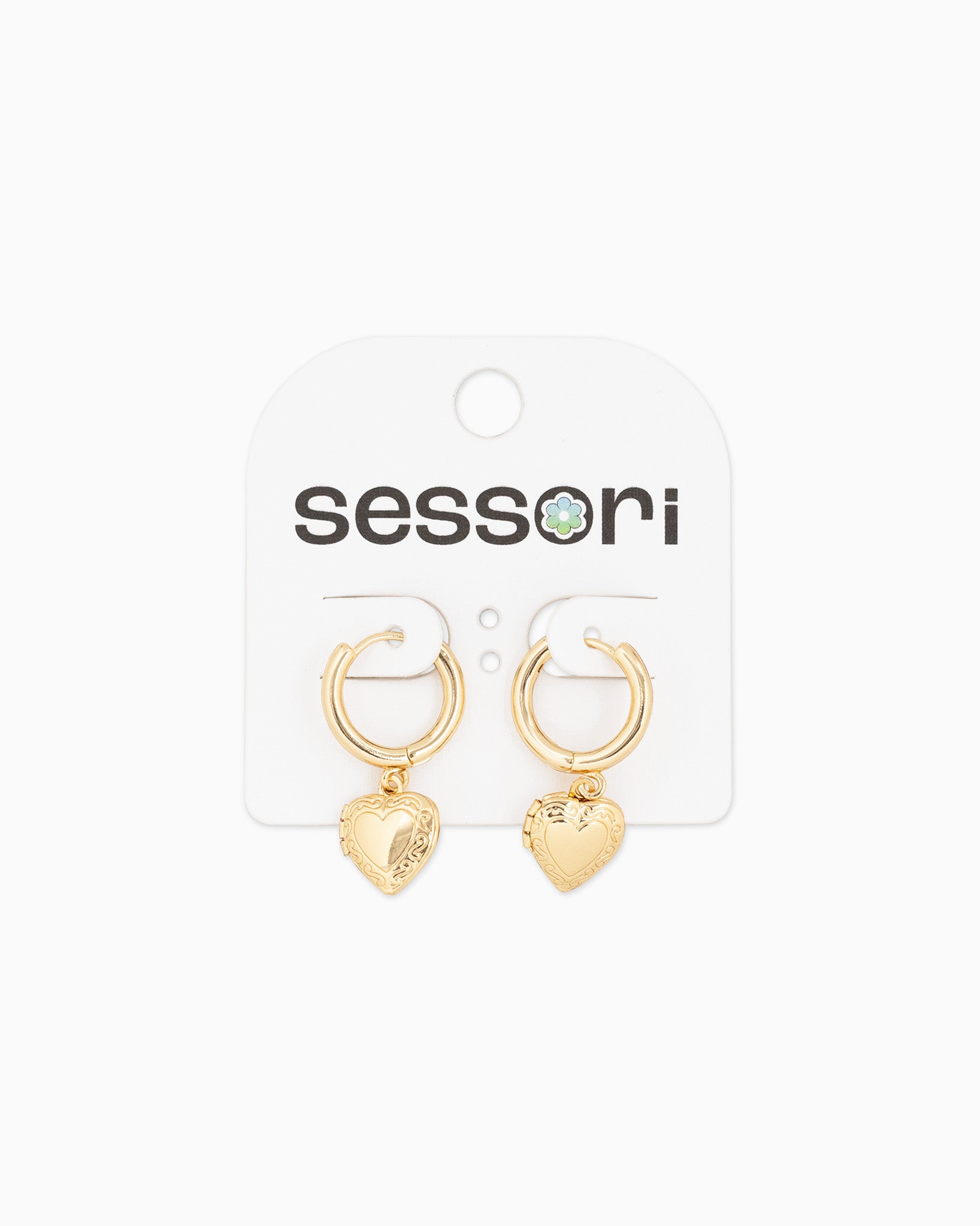 Western Detail Heart Locket Drop Earrings