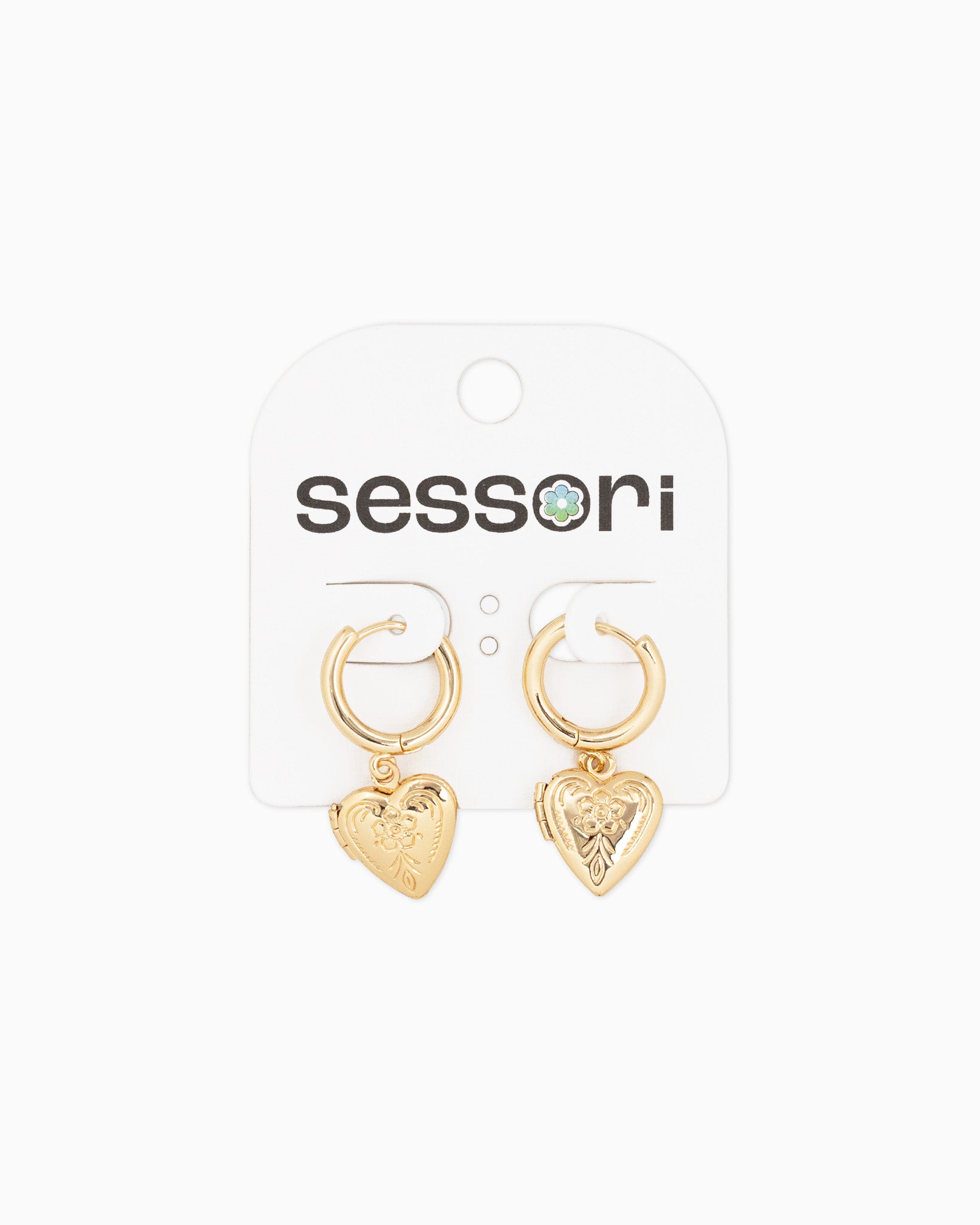 Intricate Western Detail Heart Locket Drop Earrings