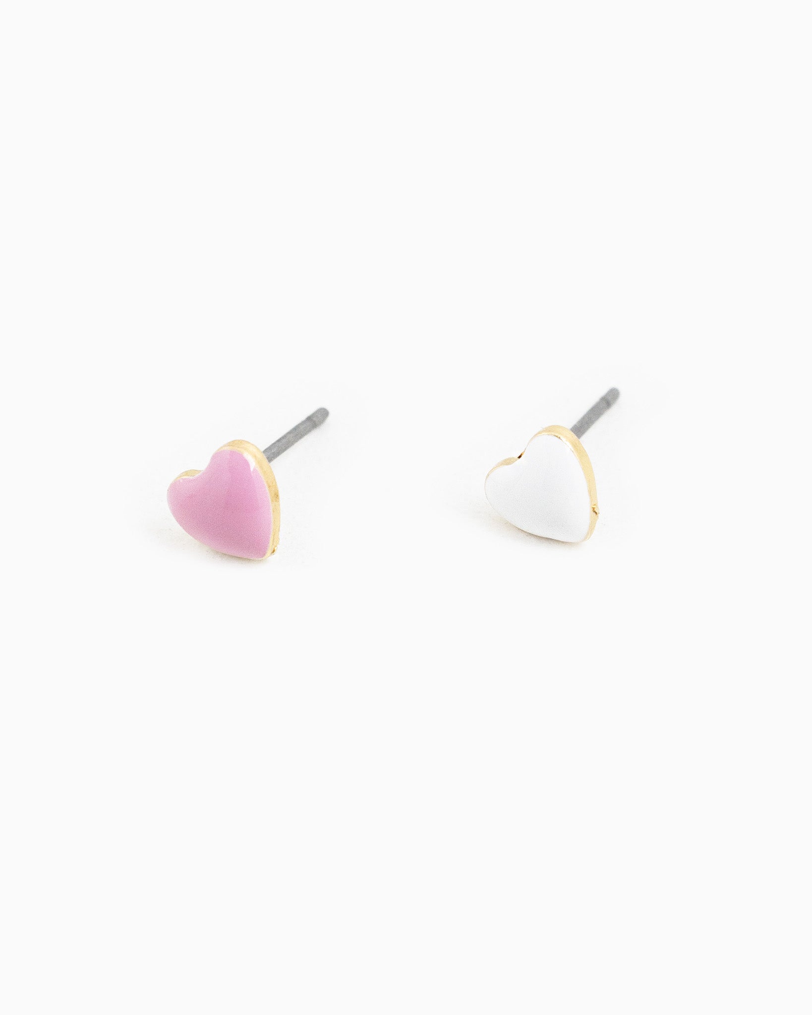 Tiny Puff Heart Epoxy Stud Earrings