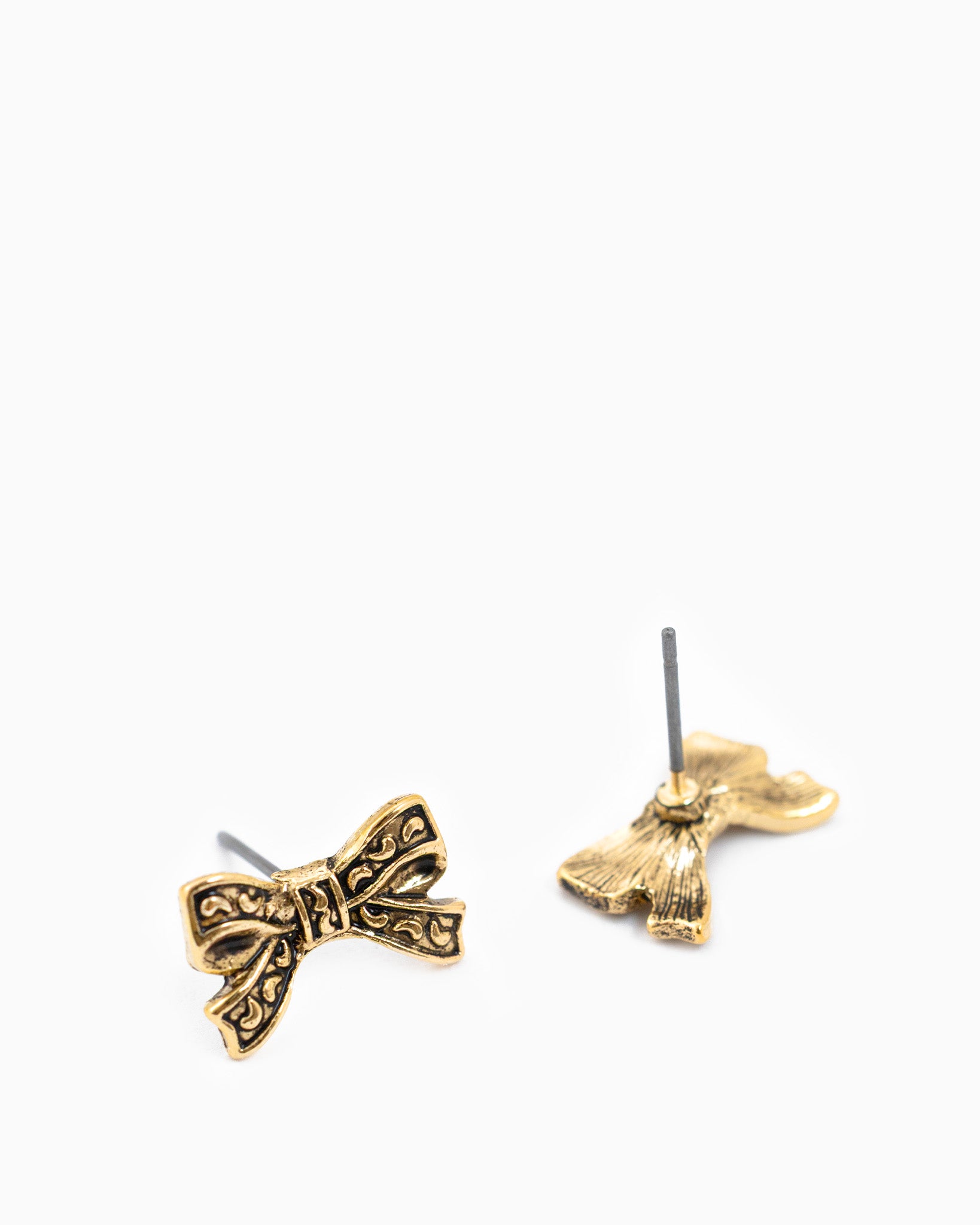 Gothic Bow Stud Earrings