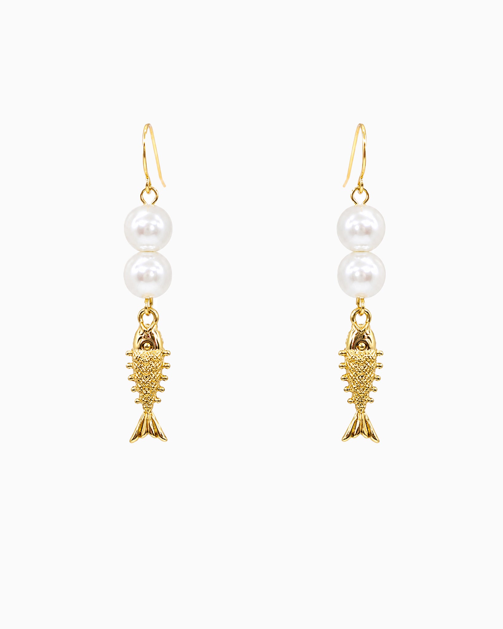 Coastal Pearl Fish Drop Earrings