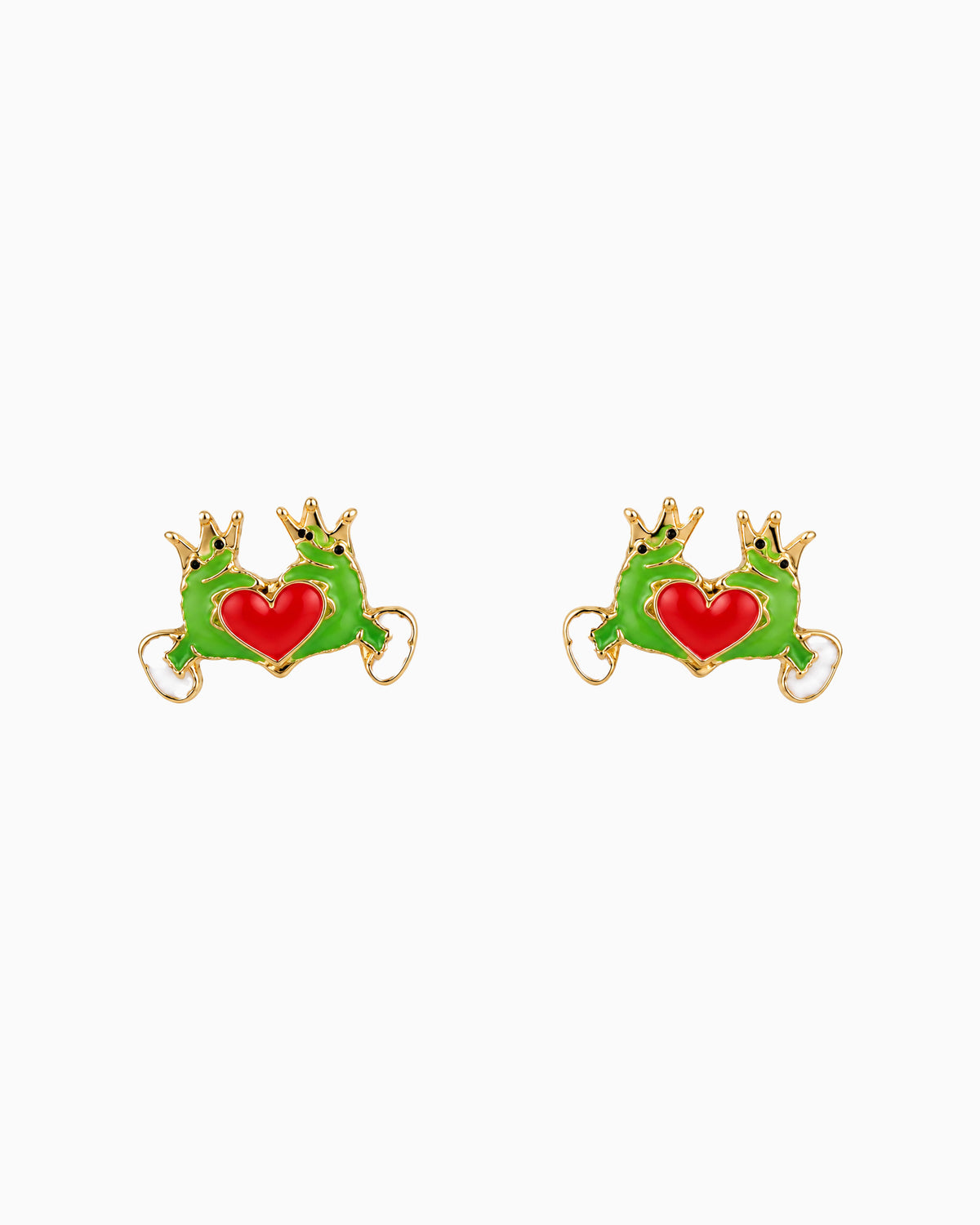 Christmas Grinch Heart Stud Earrings-1