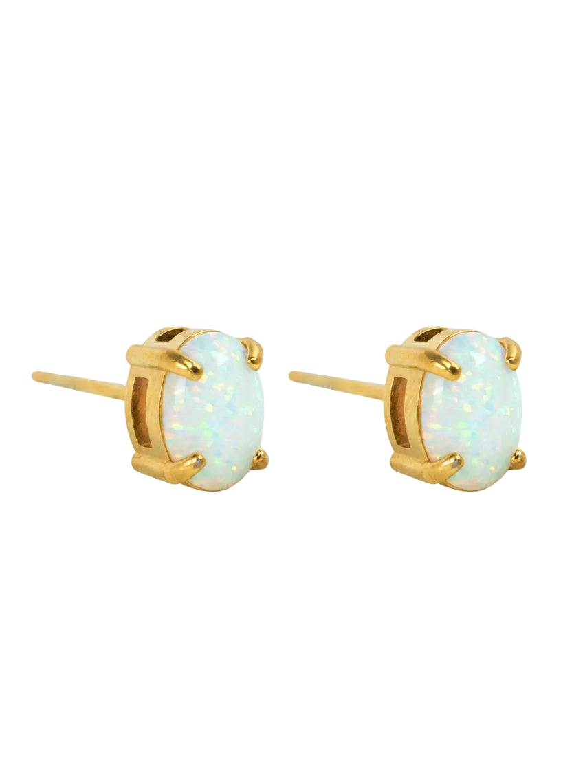 Stainless Mini Opal Stud Earrings