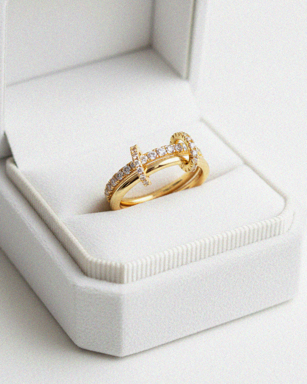 CZ Double Interlocking Pave Ring