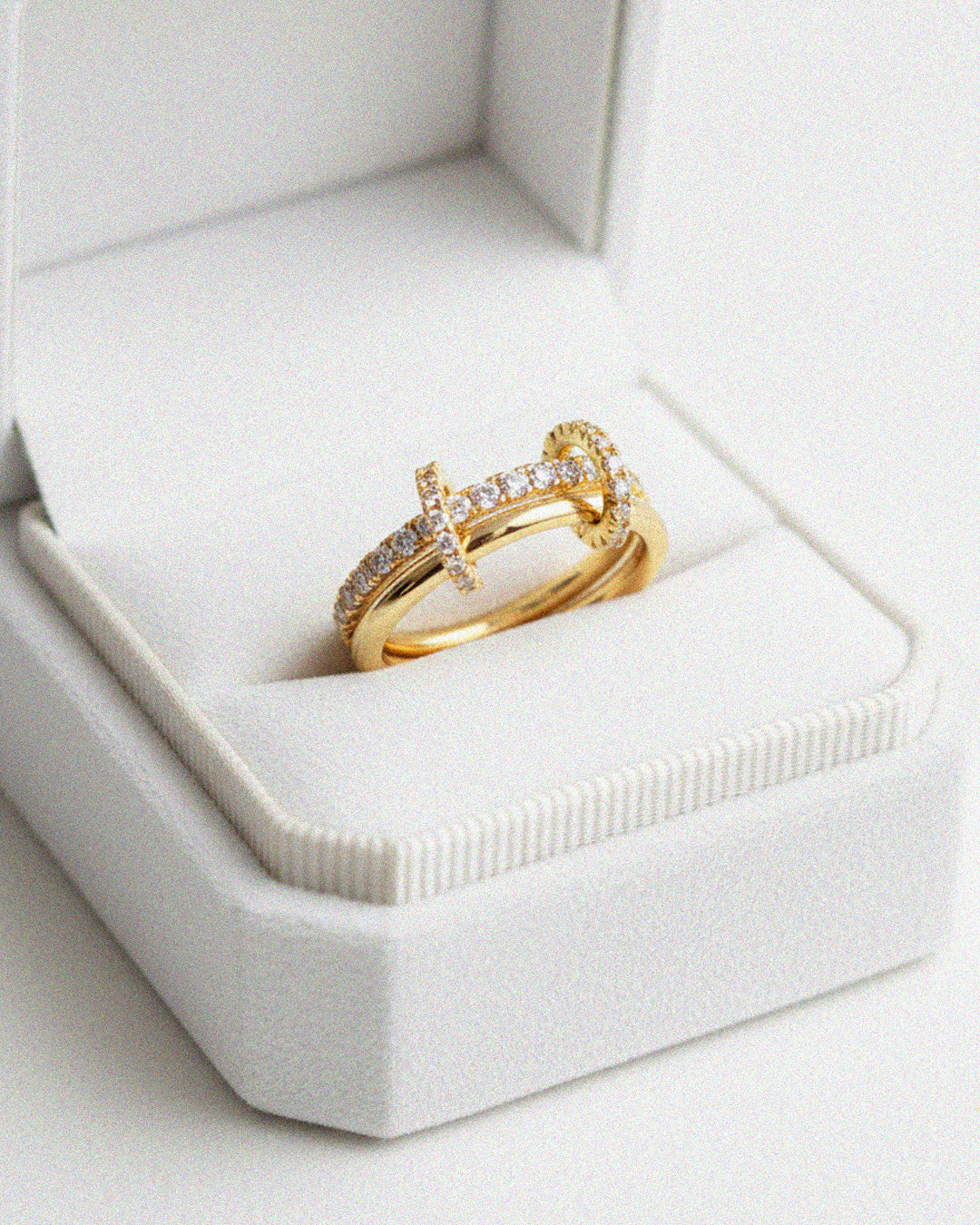 CZ Double Interlocking Pave Ring