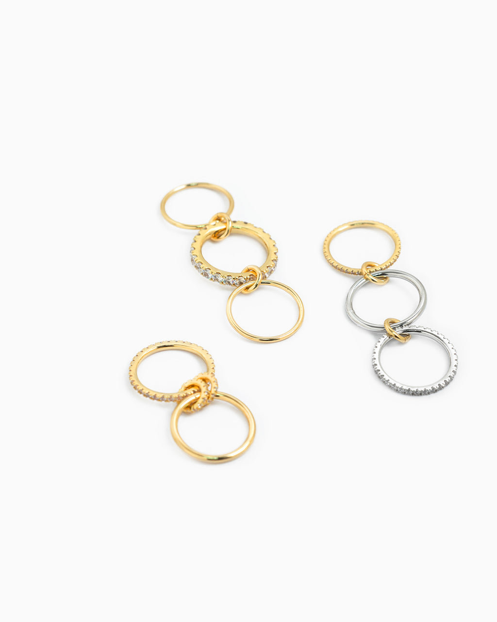 CZ Double Interlocking Pave Ring