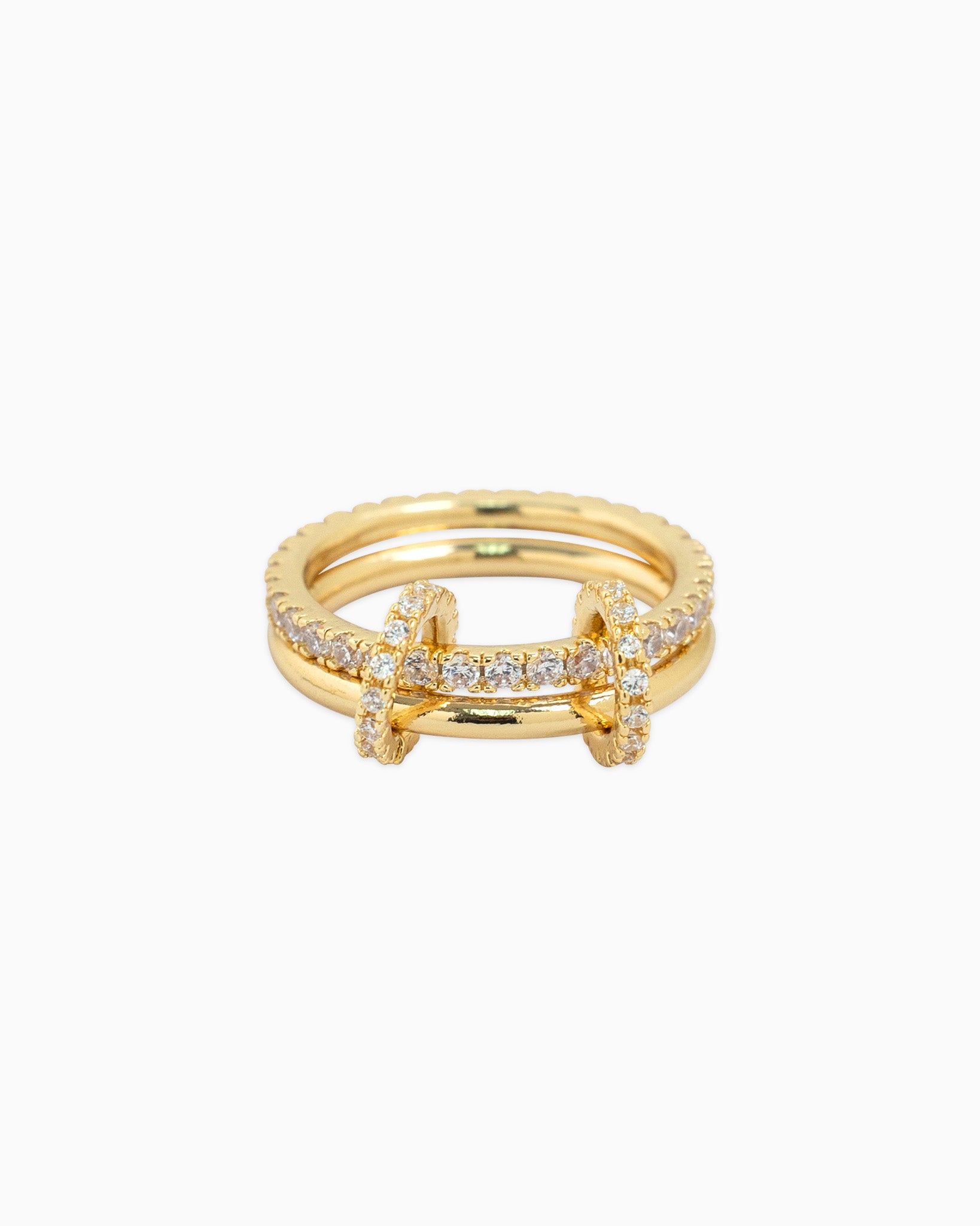 CZ Double Interlocking Pave Ring