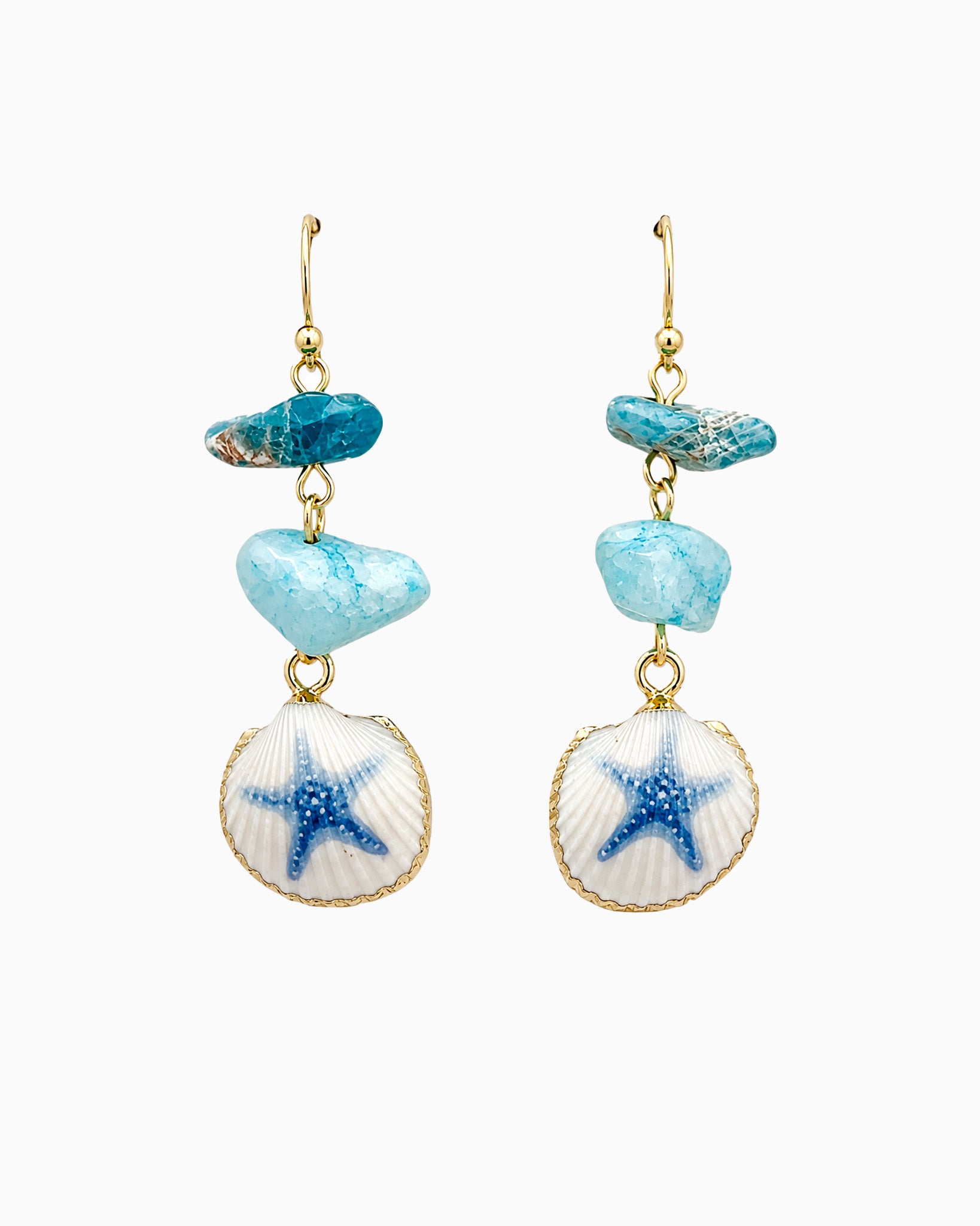 Sealife Starfish Stone Drop Earrings-1