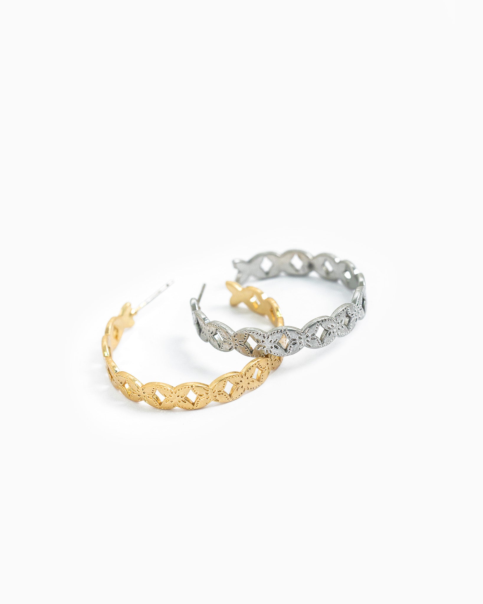Western Patterned Hoop Earrings-3