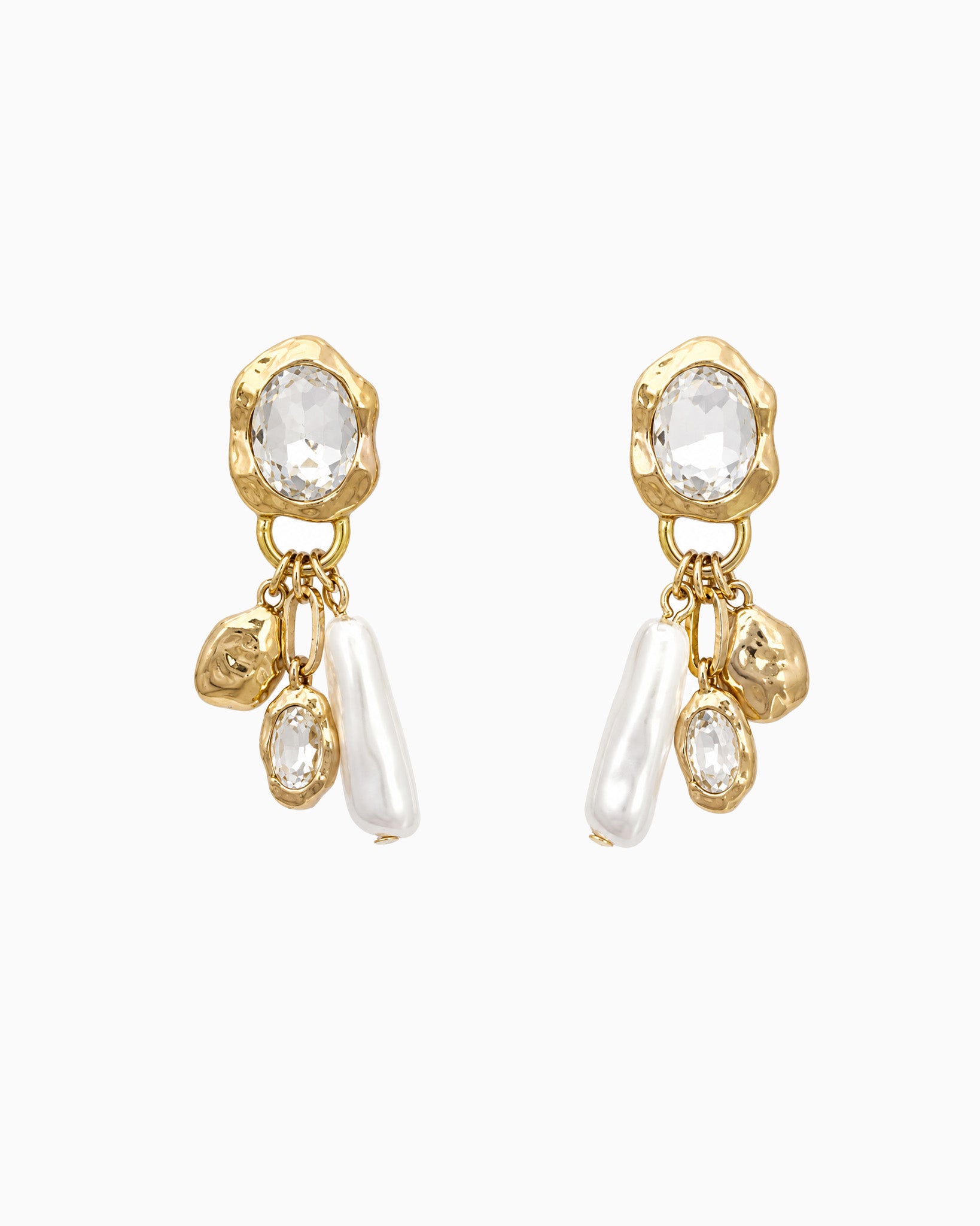 Organic Pebble Pearl Drop Earrings-1