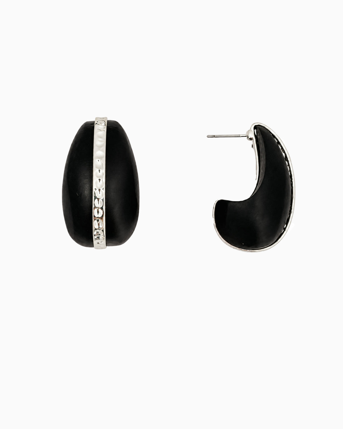 Wood Teardrop Bold Hoop Earrings