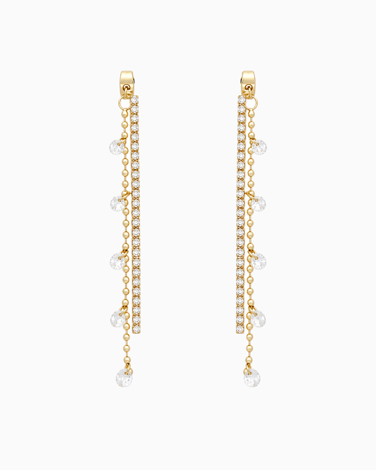 Crystal Cascade Cupchain Drop Earrings