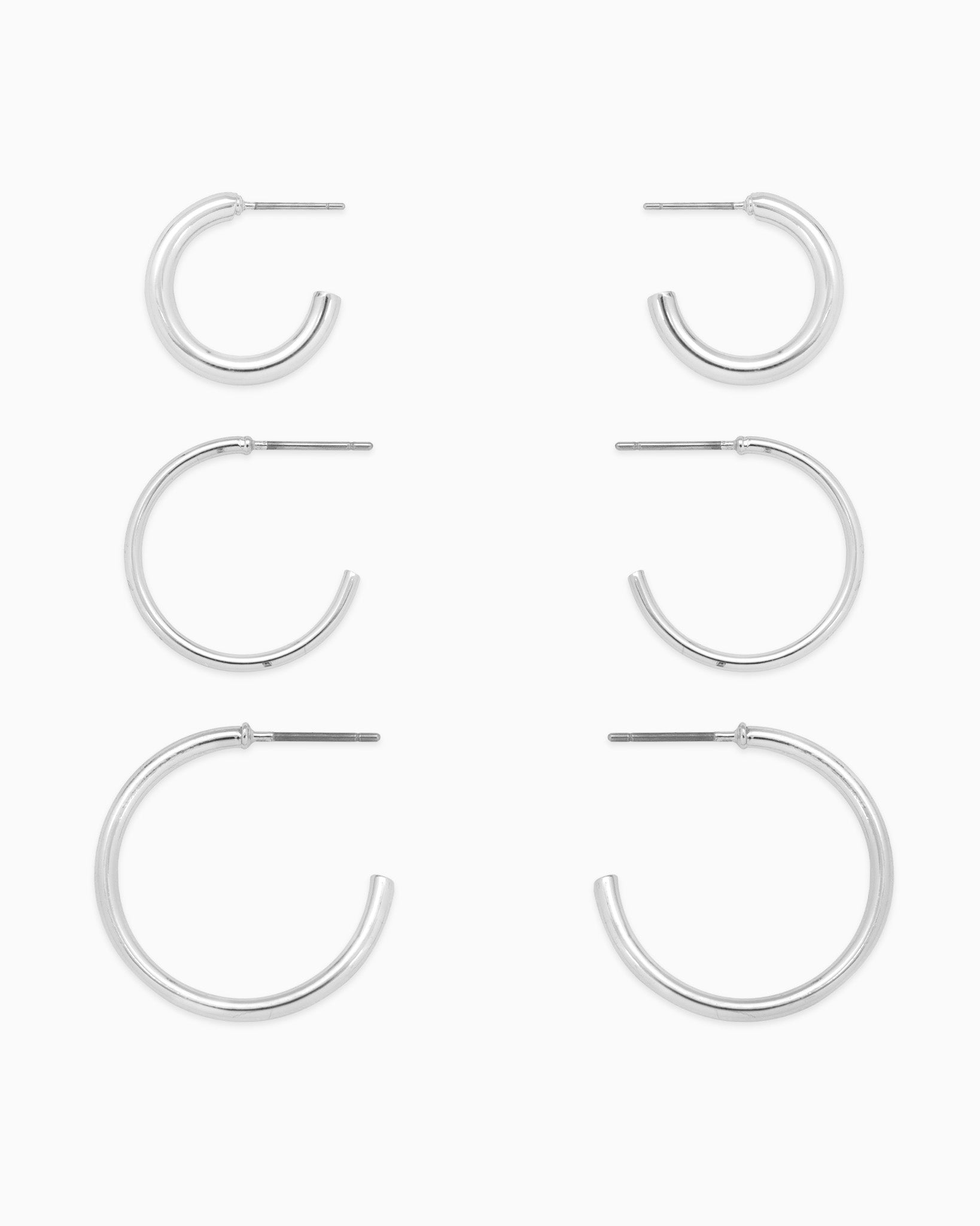 Simple Thin Hoop Earring Set