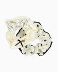 Polka Lace Ruffle Scrunchie Duo Set