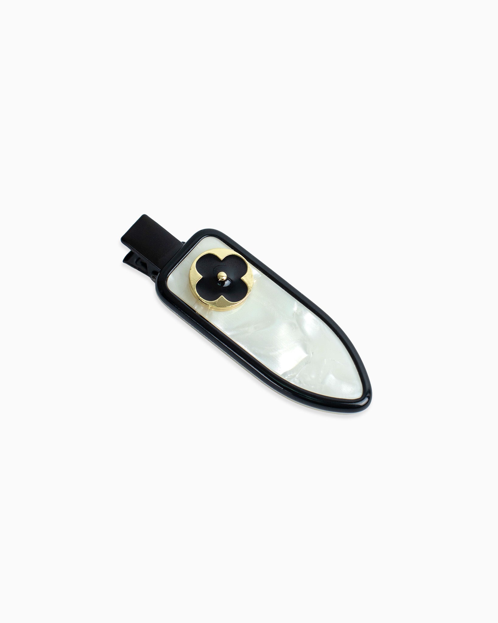 Midnight Blossom Clover Hair Clip