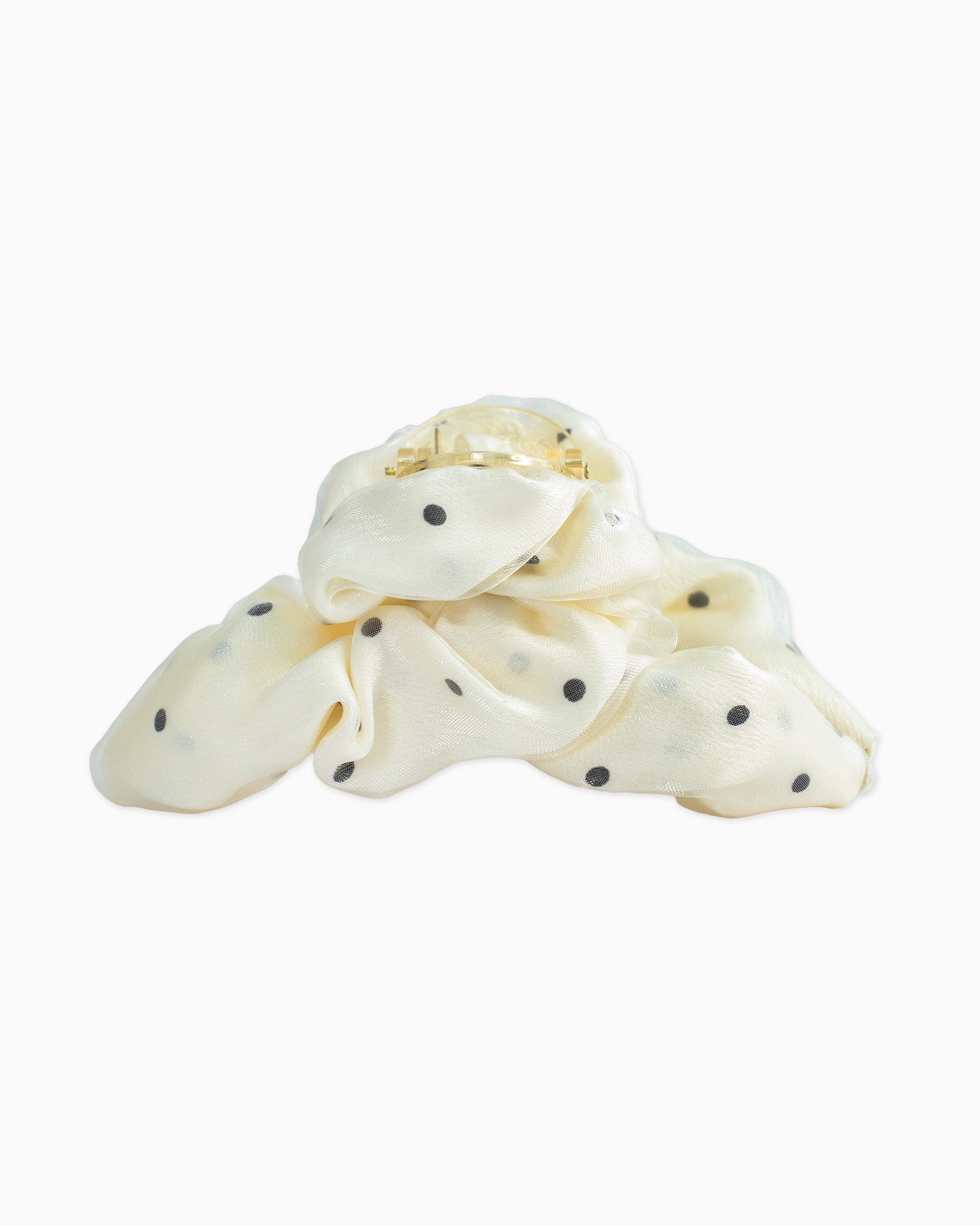 Dot Ivory Scrunchie Hair Claw Clip