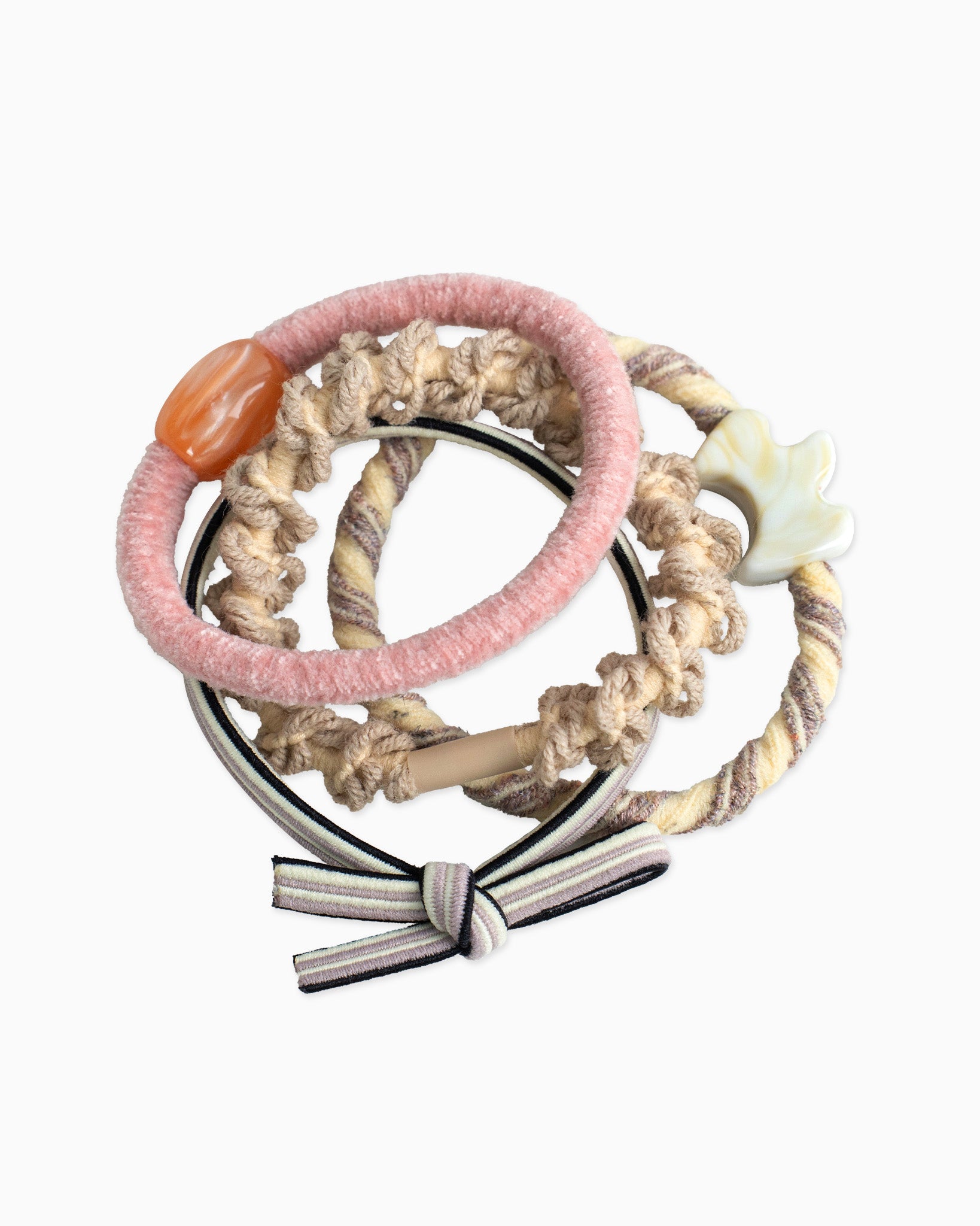 Ribbon Bow Doggy Hair Tie Set of 4