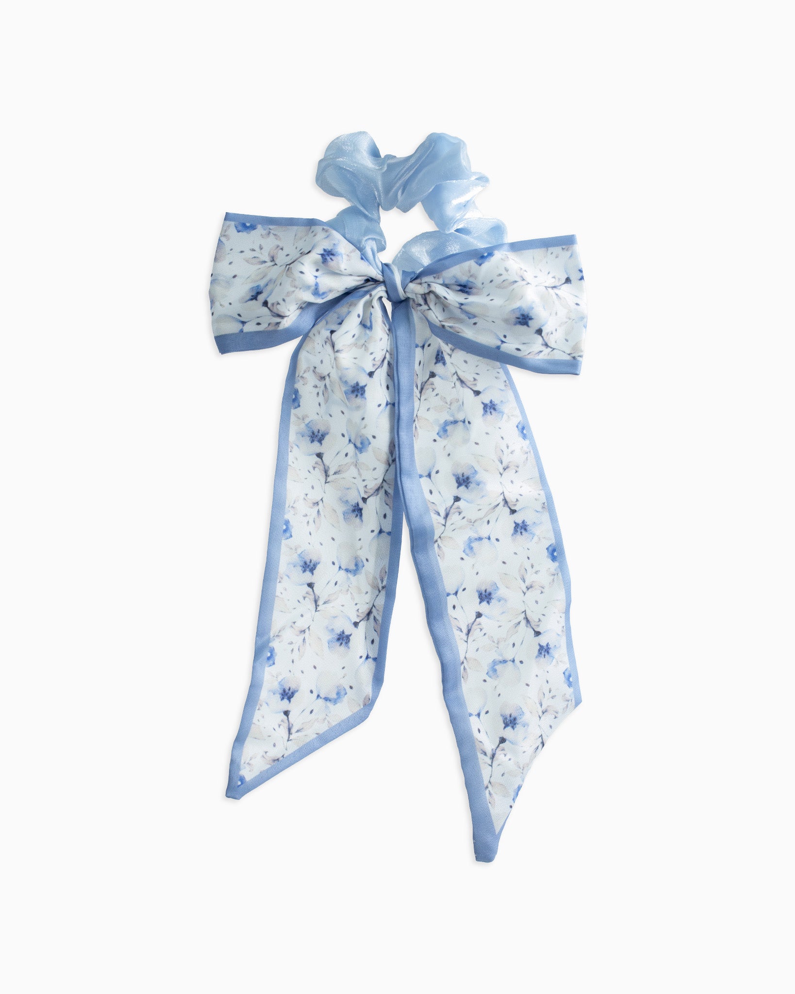 Floral Ribbon Bow Scrunchie