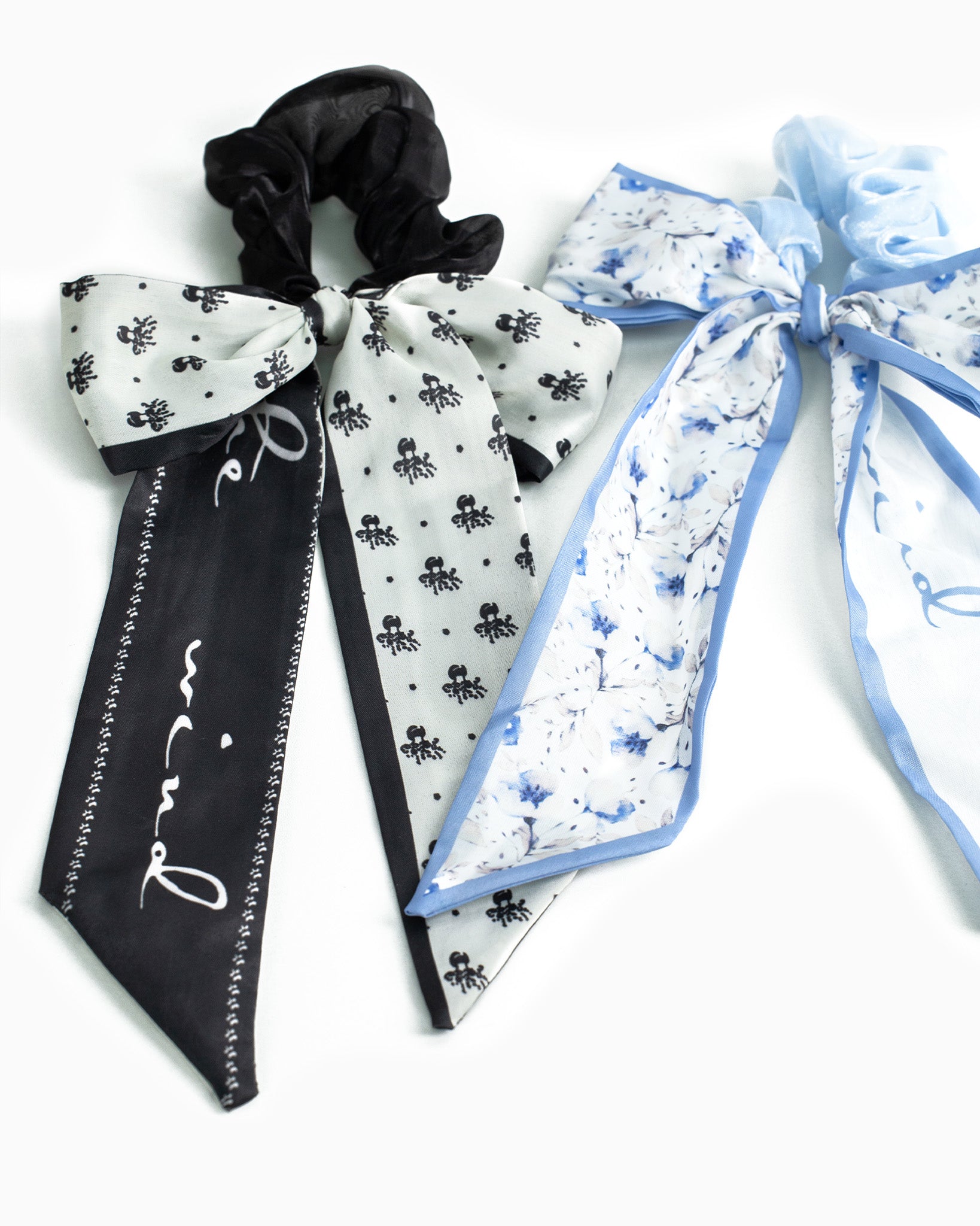 Floral Ribbon Bow Scrunchie-3