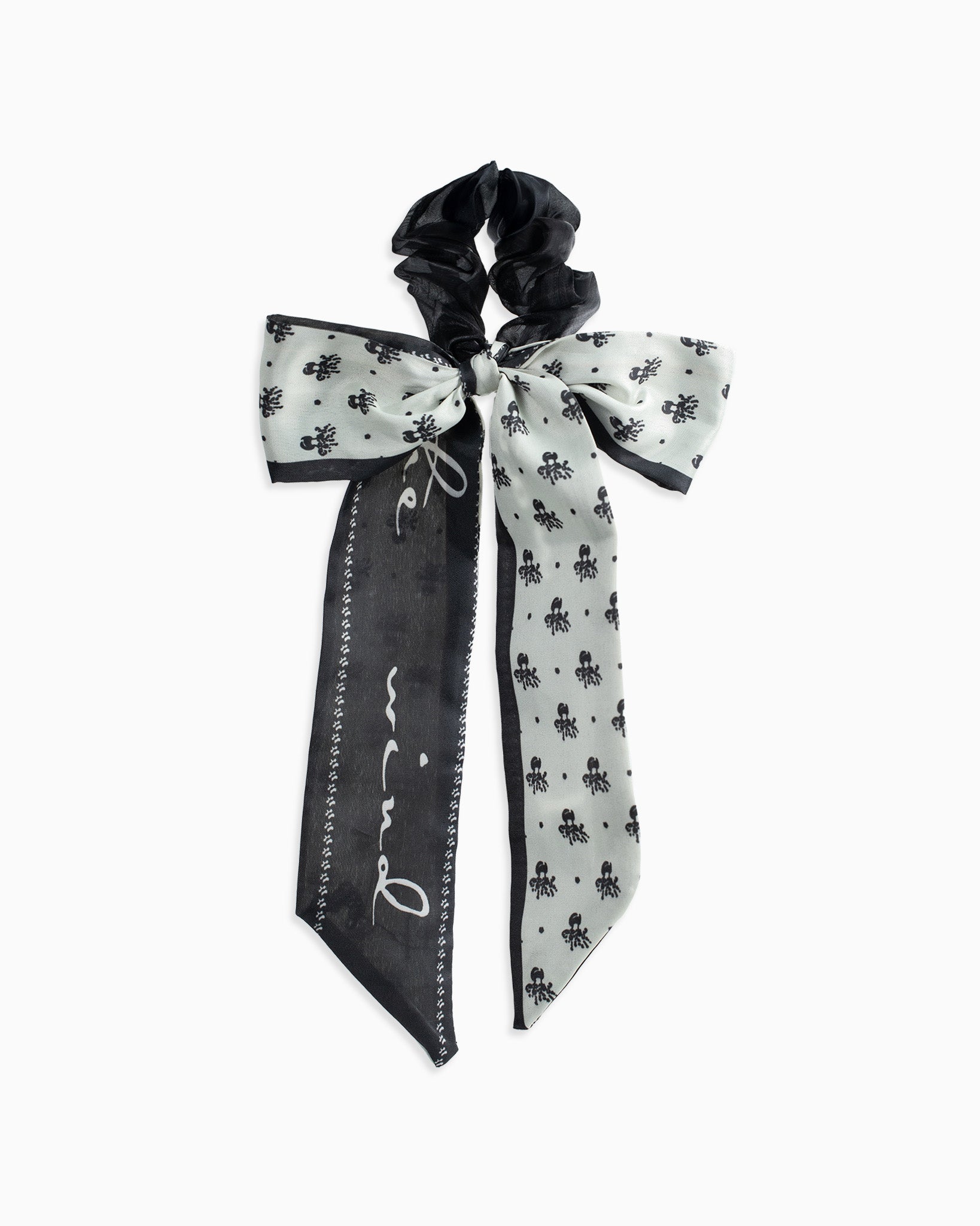 Floral Ribbon Bow Scrunchie