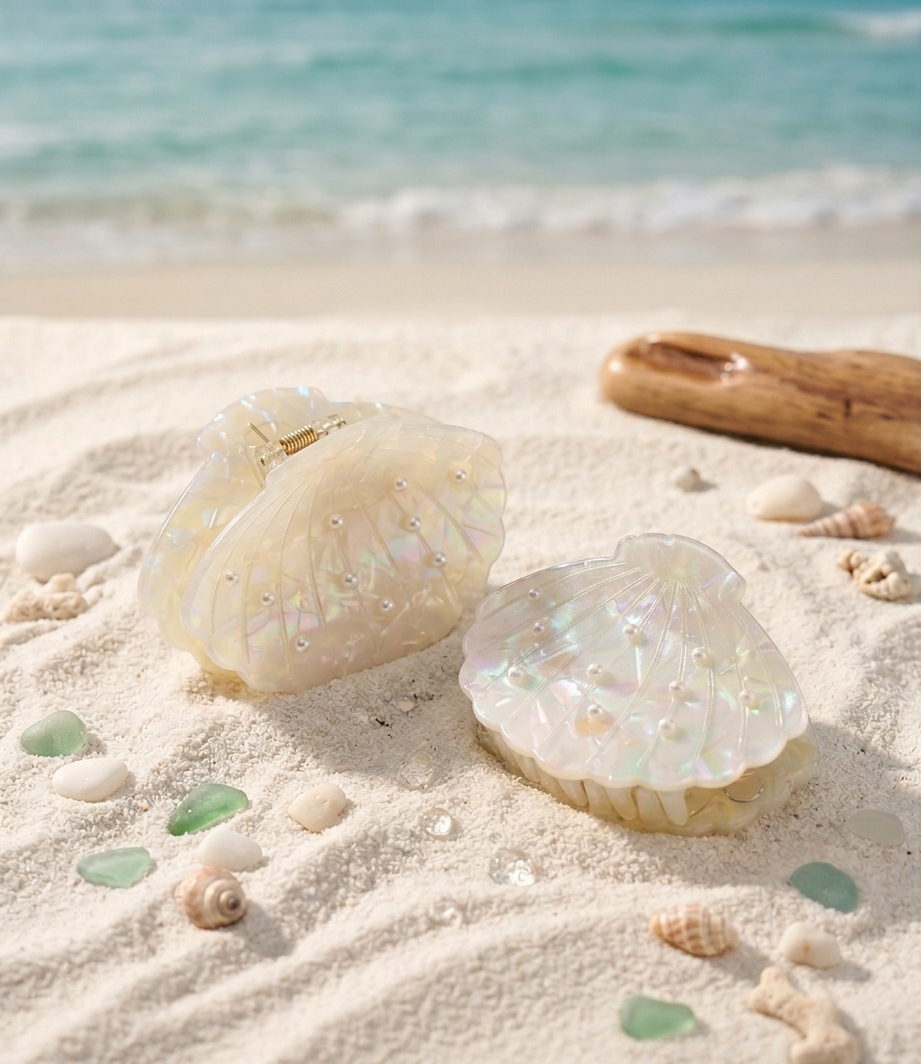 Beach Pearl Seashell Hair Clip