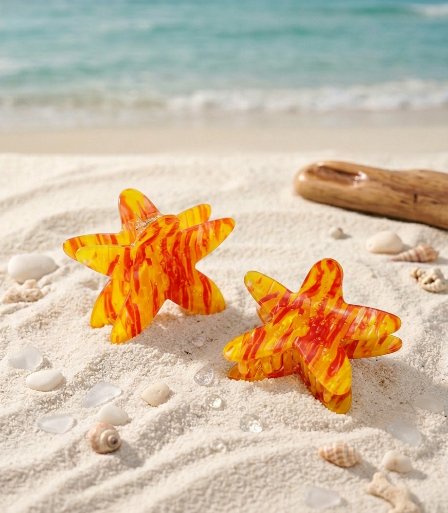 Beach Starfish Tropical Resin Hair Clip