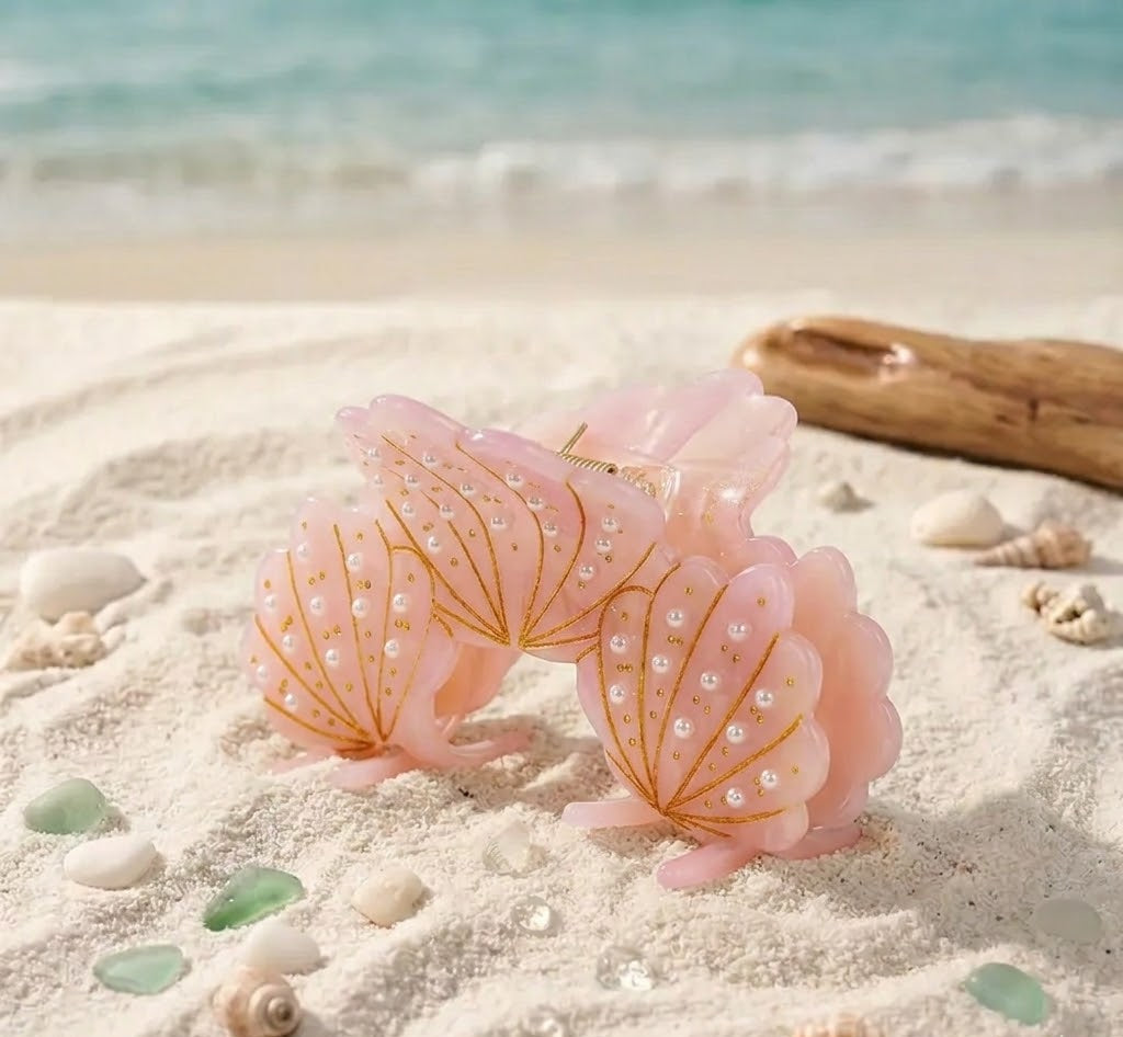 Beach Pearl Seashell Hair Claw Clip