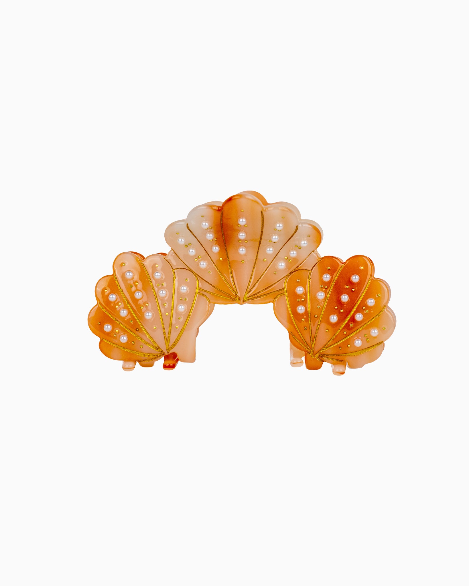 Beach Pearl Seashell Hair Claw Clip-5