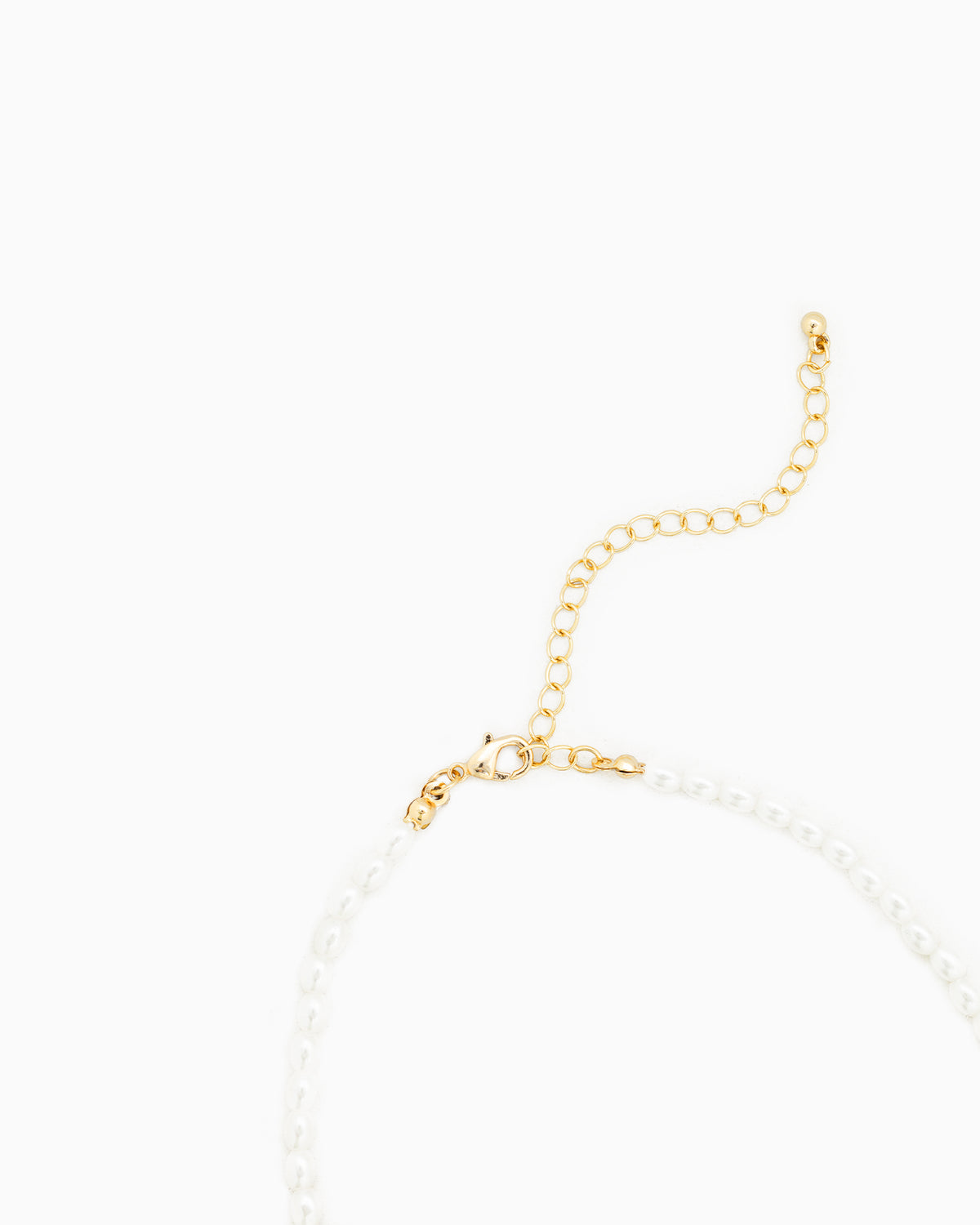 White Bow Seven Valentine's Charm Pearl Necklace