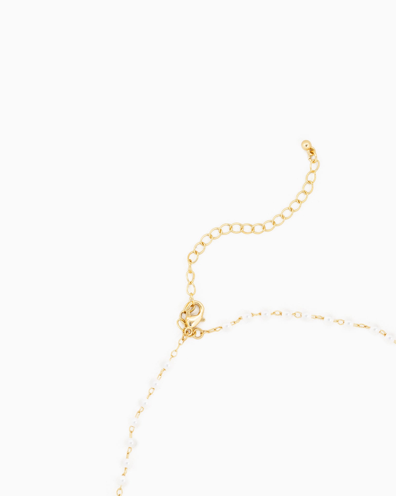Vintage Puffy Heart Valentine's Pearl Mix Chain Necklace