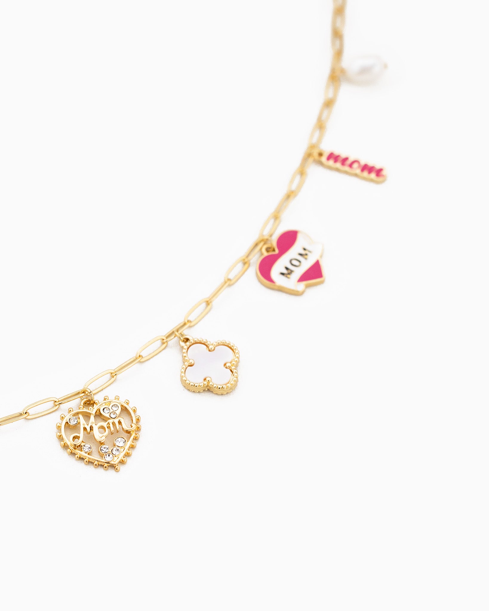 Ceramic MAMA Nine Charm Necklace