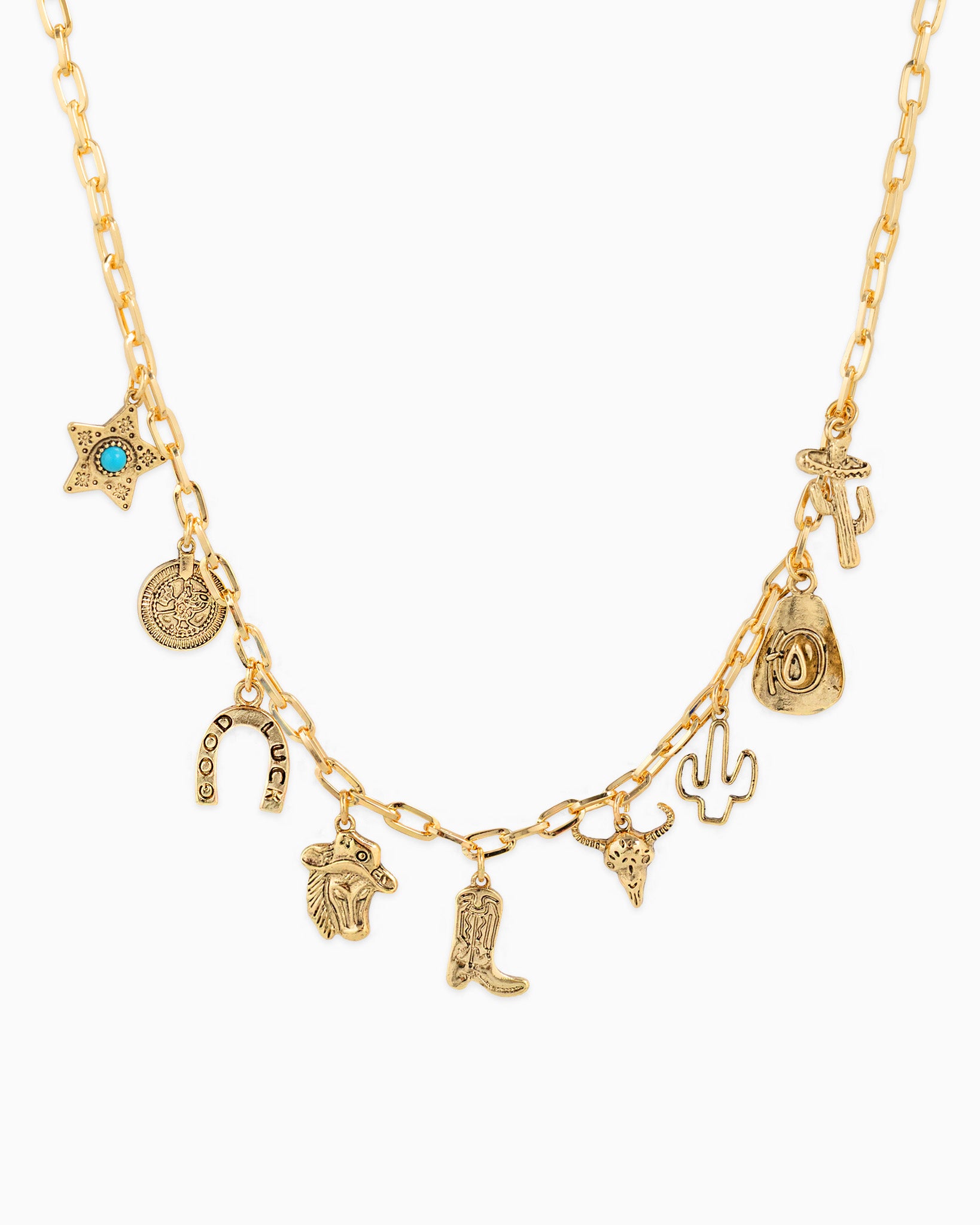 Antique Multi Charm Western Necklace