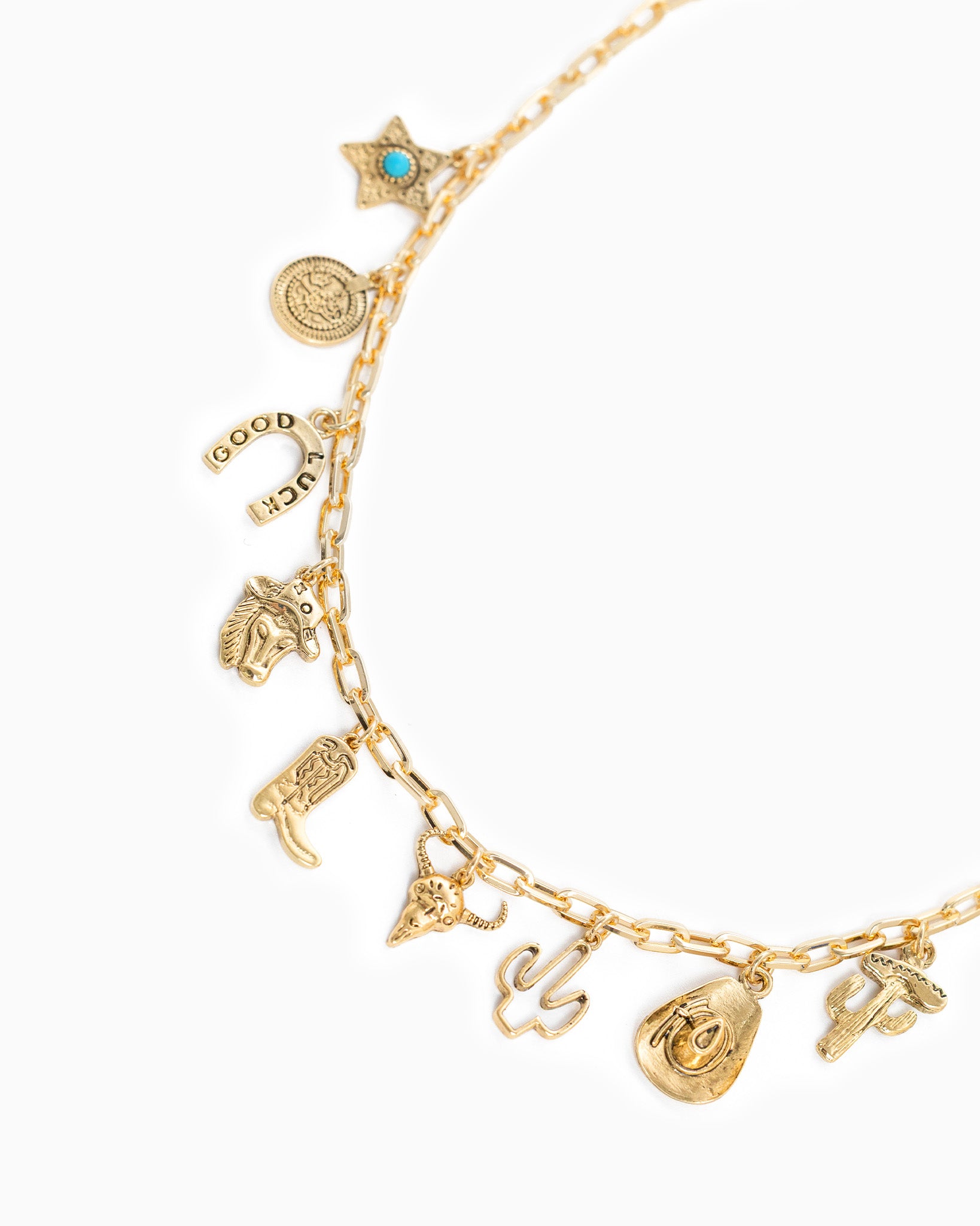 Antique Multi Charm Western Necklace