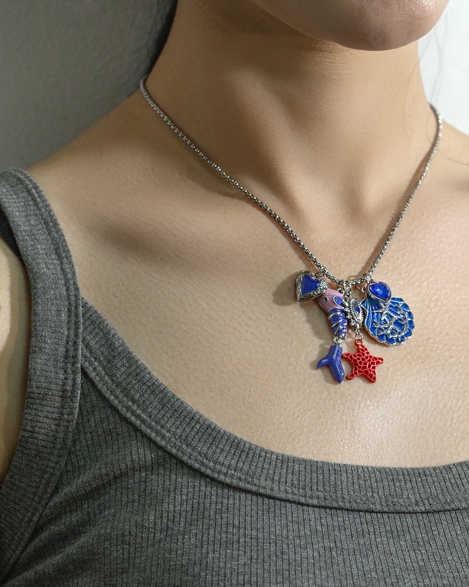 Siren's Antique Jewelbox Nautical Charm Necklace