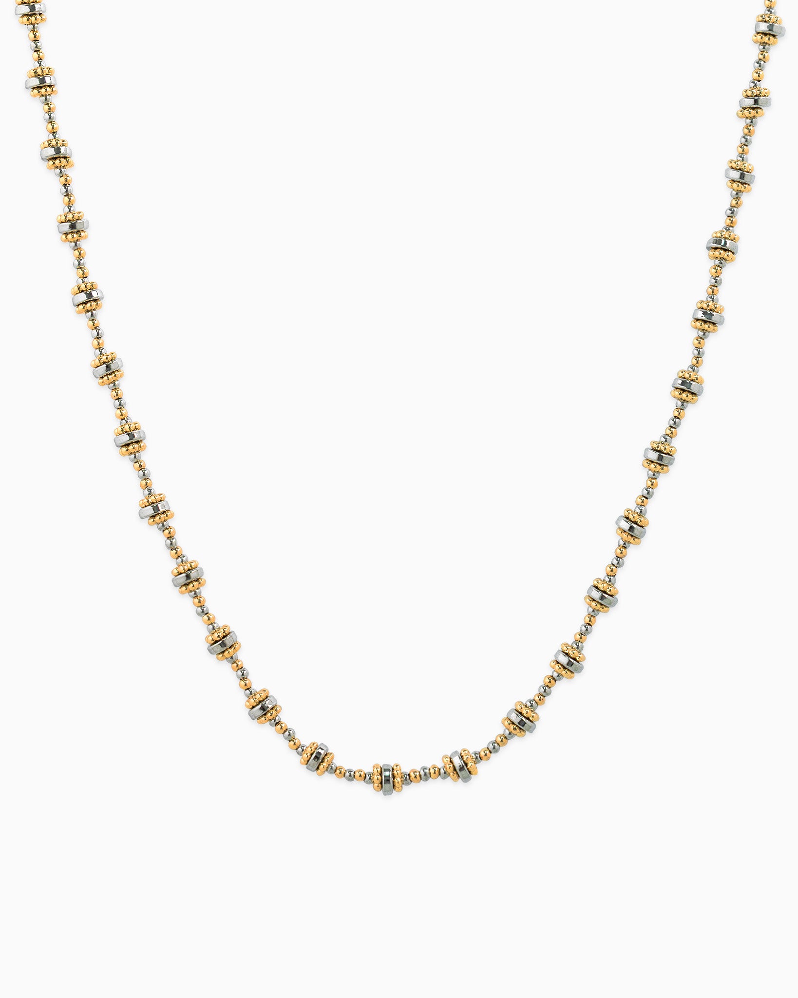 Two-Tone Rondelle Beaded Necklace