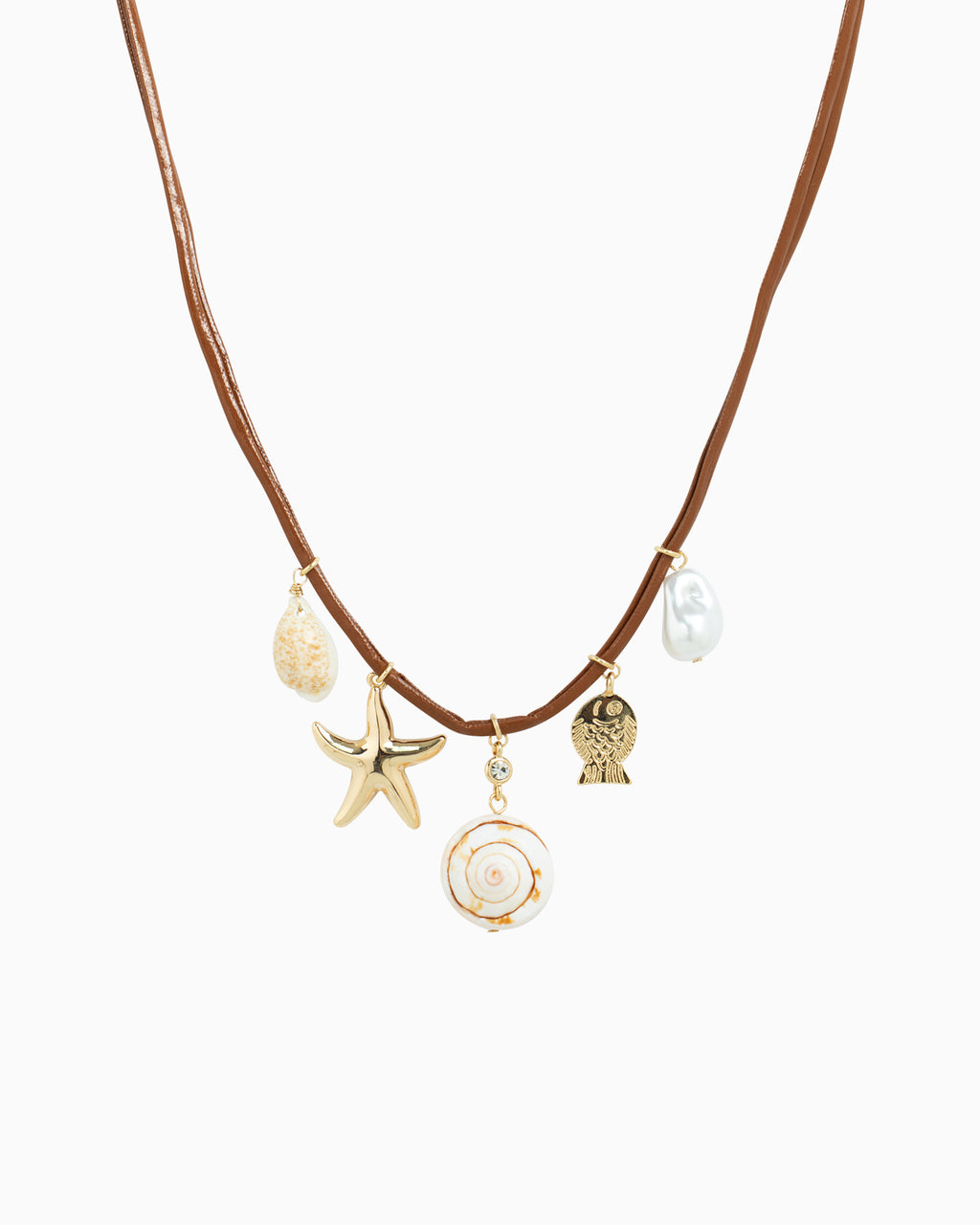 Golden Tides Charm Cord Necklace