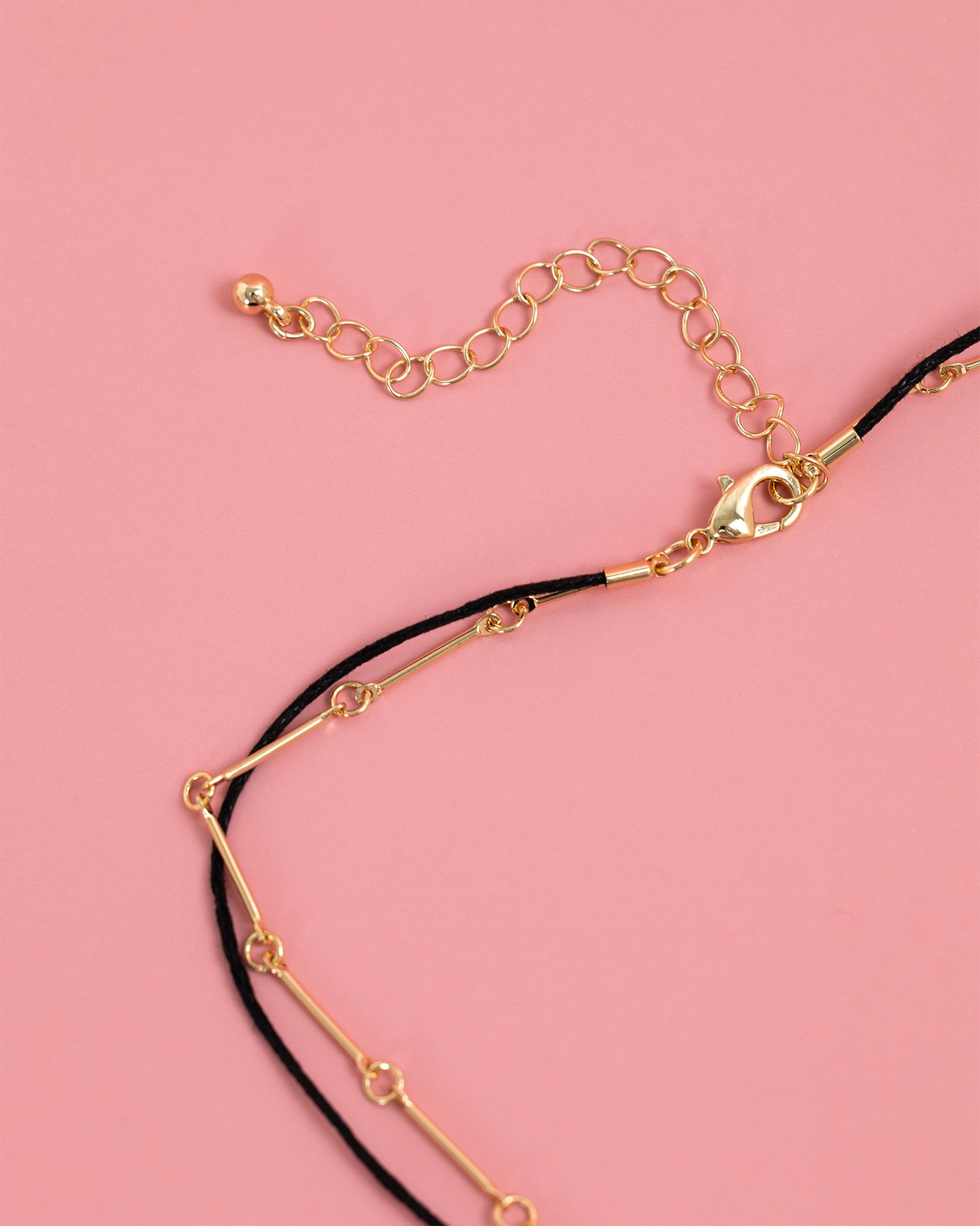 Layered Cord Pearl Heart Necklace
