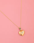 Crystal Sweep Sculpted Heart Pendant Necklace