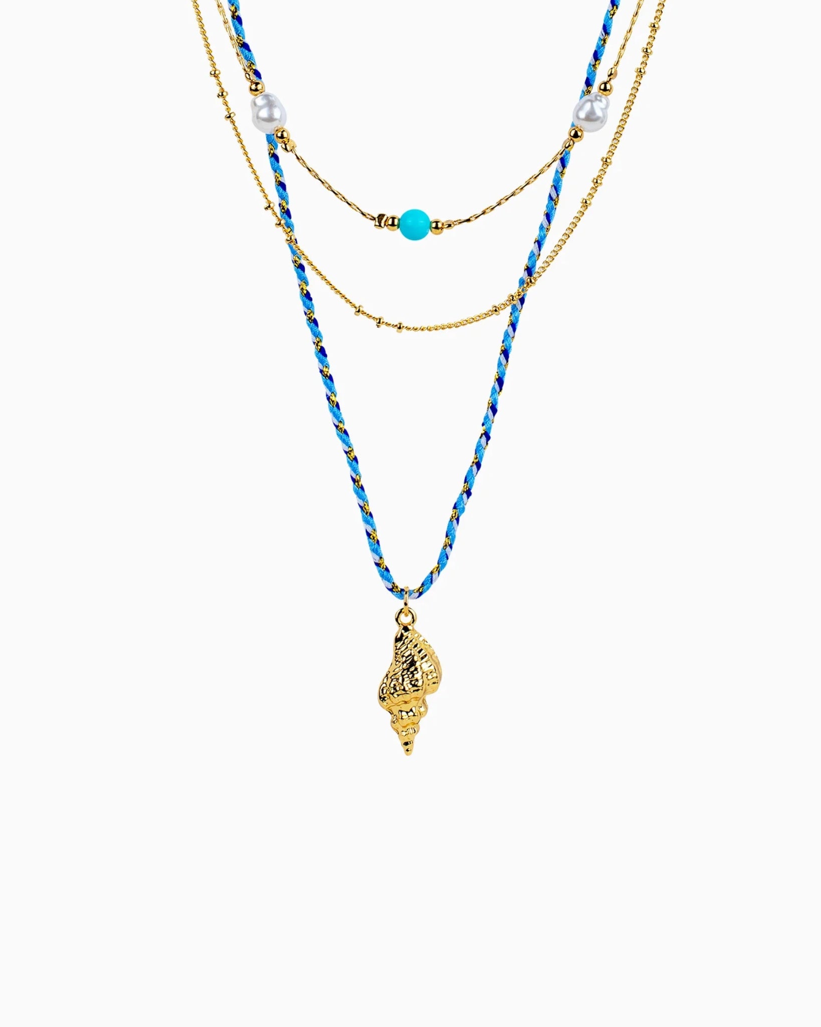 Beach Mode Layered Coastal Shell Rope Necklace