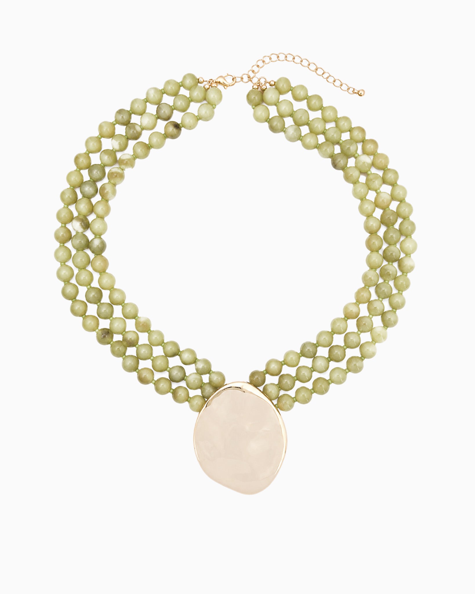 Organic Marbled Bead Layered Statement Necklace-8