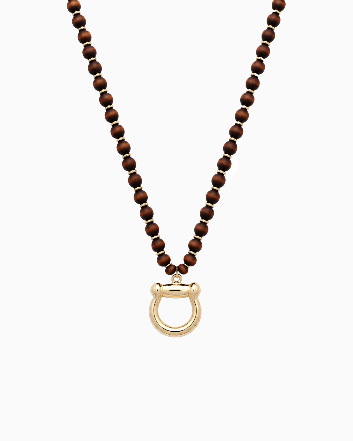 Horse Bit Wood Beaded Necklace-1