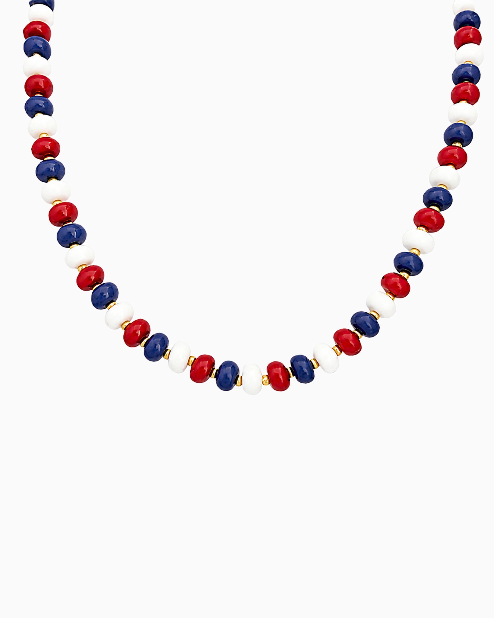 Americana Red White Blue Beaded Necklace