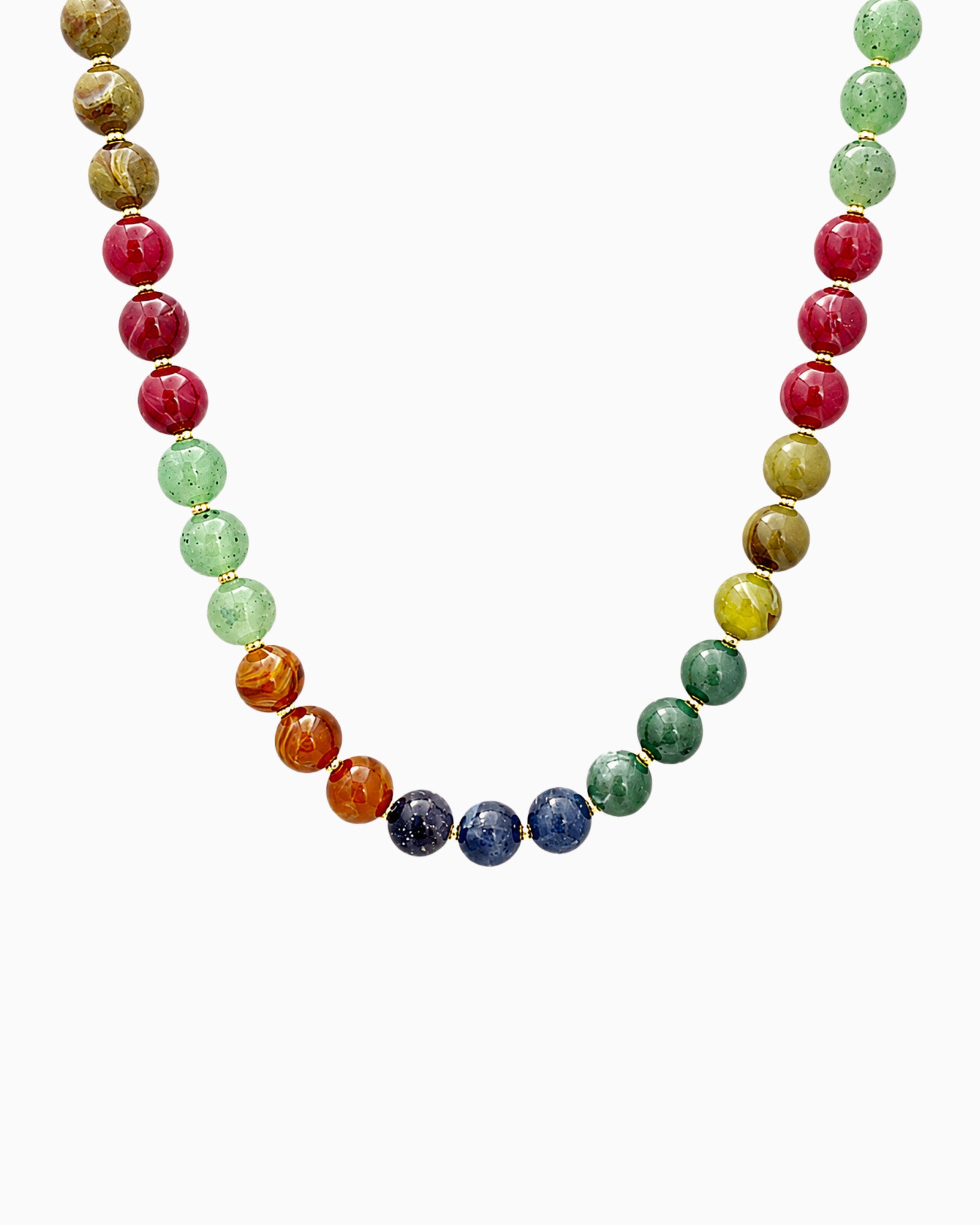 Autumn Marbled Bead Necklace-3
