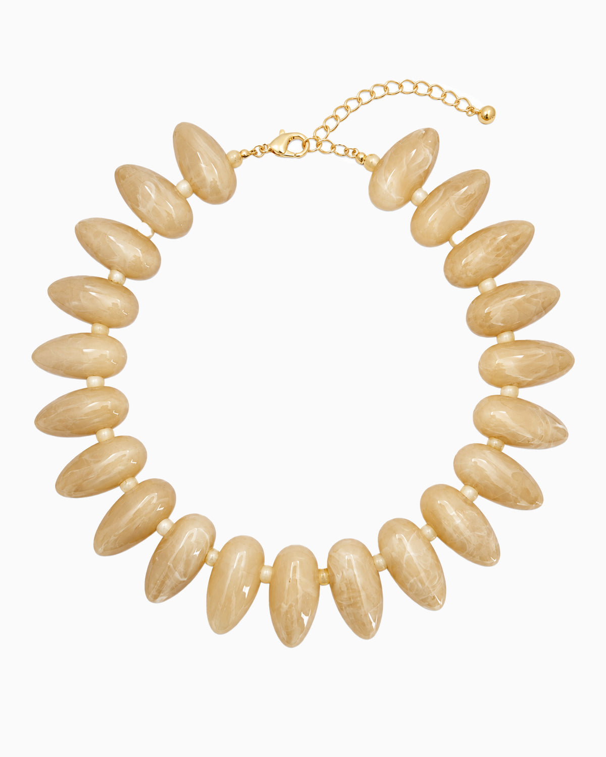 Marbled Pebble Beaded Necklace