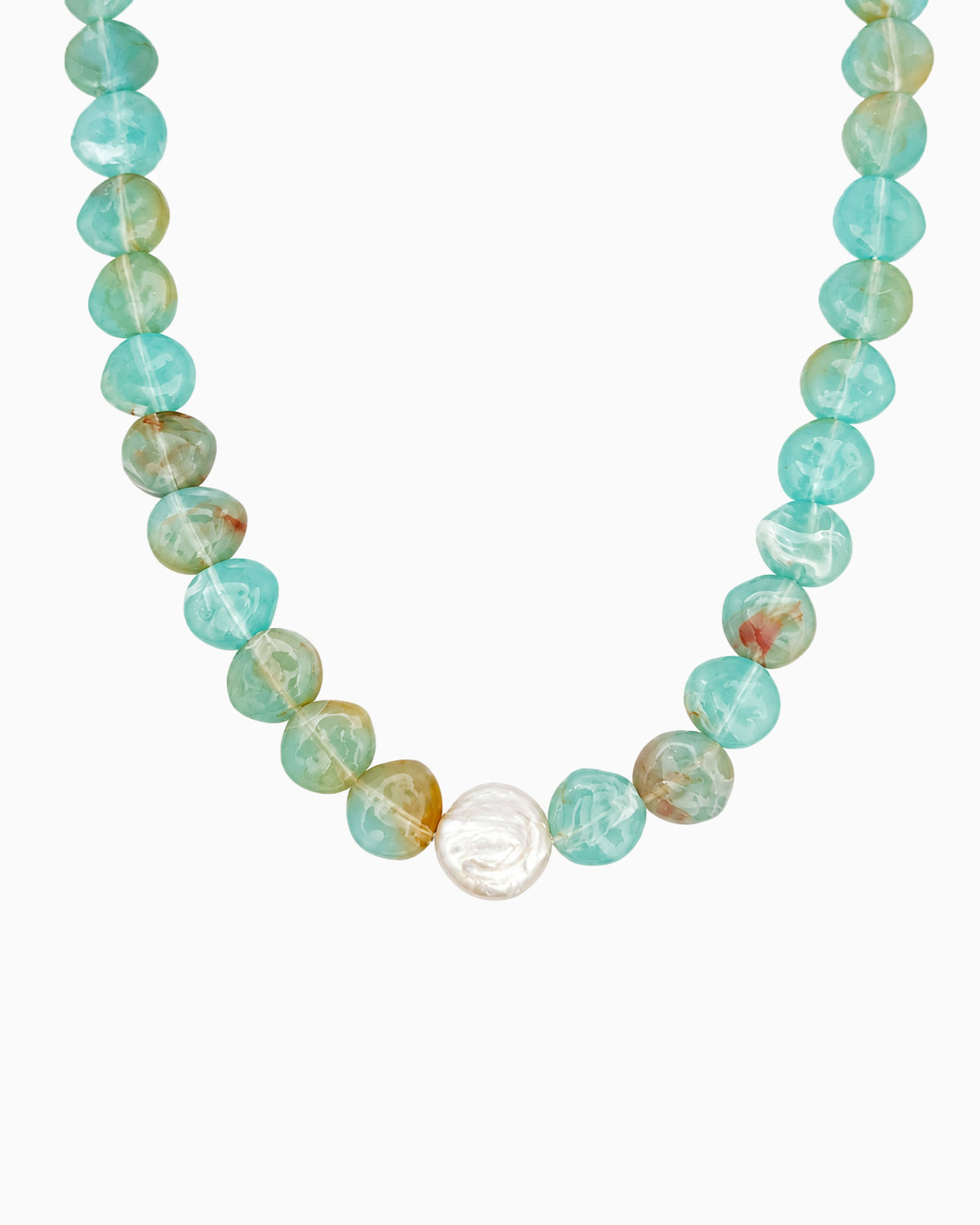 Organic Color Bead Freshwater Pearl Necklace-3