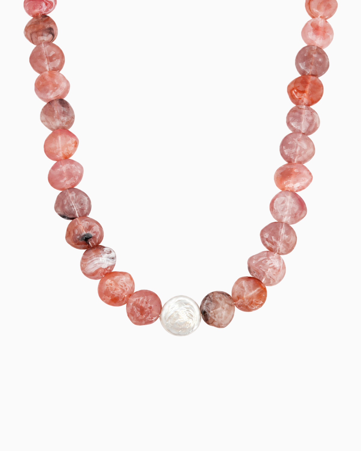 Organic Color Bead Freshwater Pearl Necklace-4